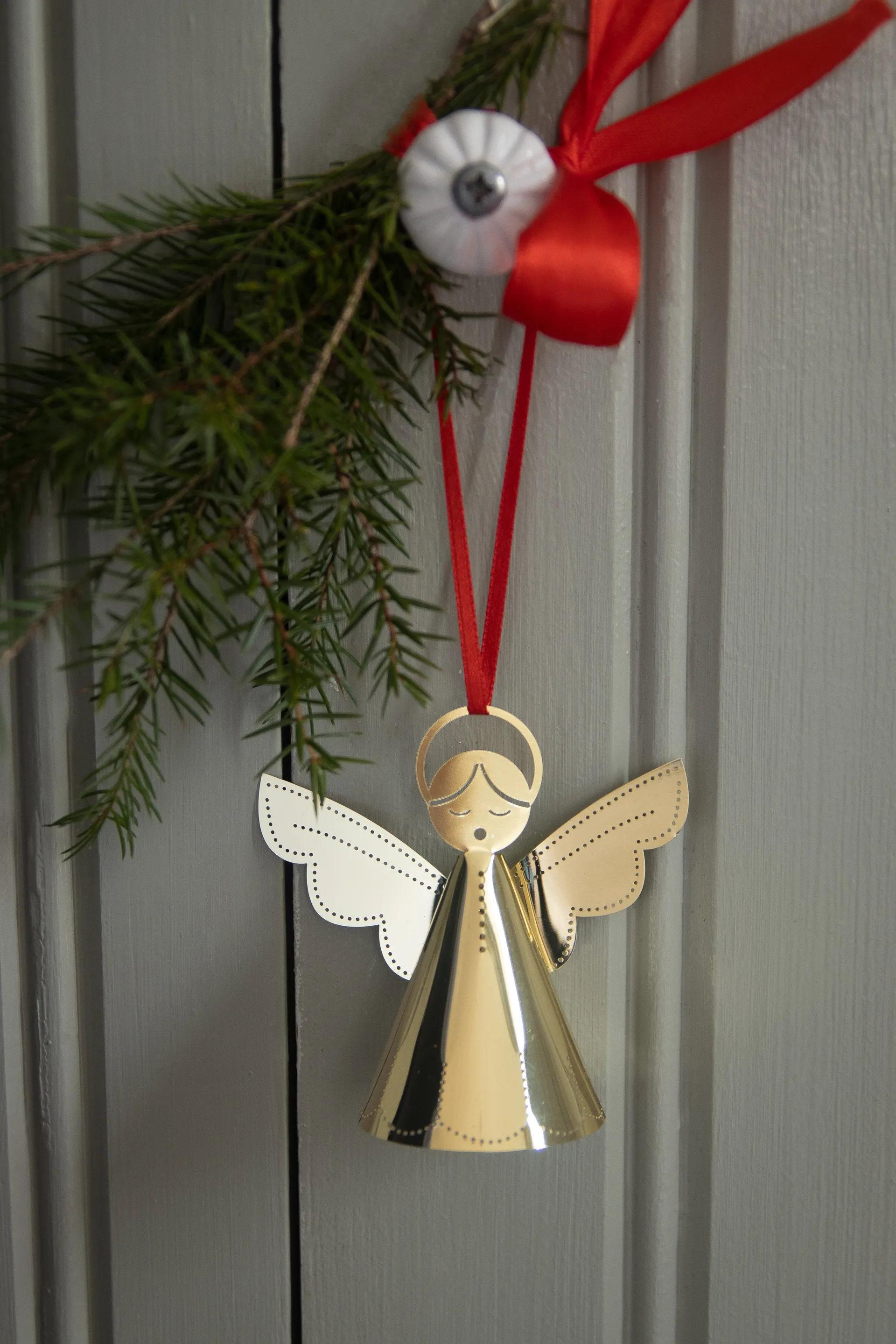 Zingende engel kerstboomhanger, Goud Pluto Design