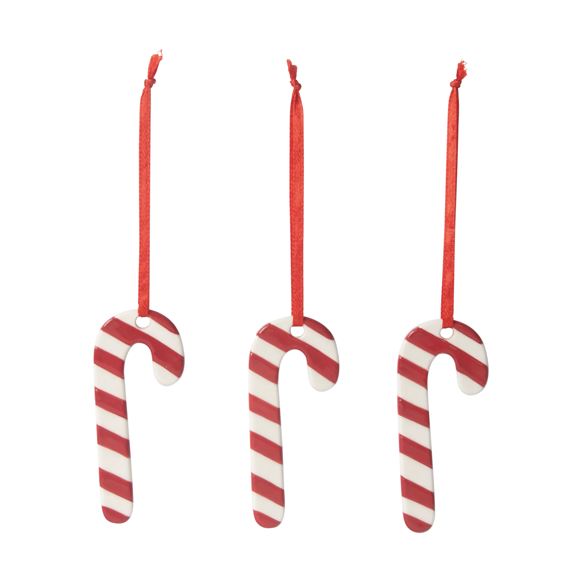 Zuurstok kerstboomhanger 3-pack, Wit-rood Pluto Design