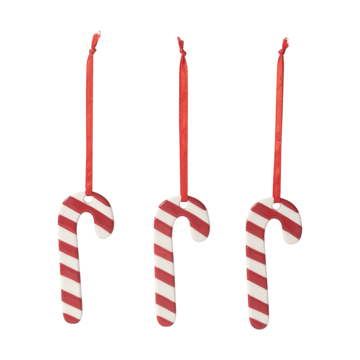 Zuurstok kerstboomhanger 3-pack - Wit-rood - Pluto Design