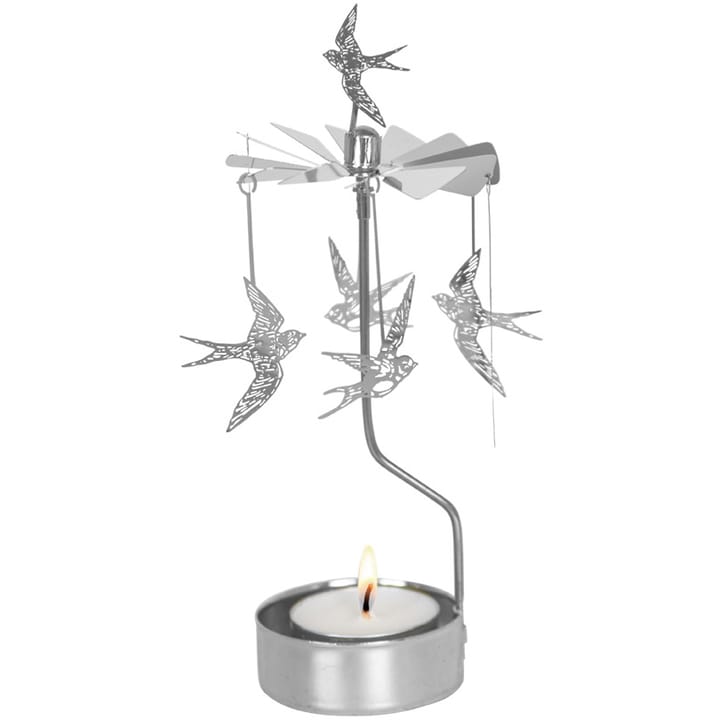 Zwaluwen waxinelichtjeshouder  - Zilver - Pluto Design