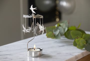 Zwaluwen waxinelichtjeshouder  - Zilver - Pluto Design