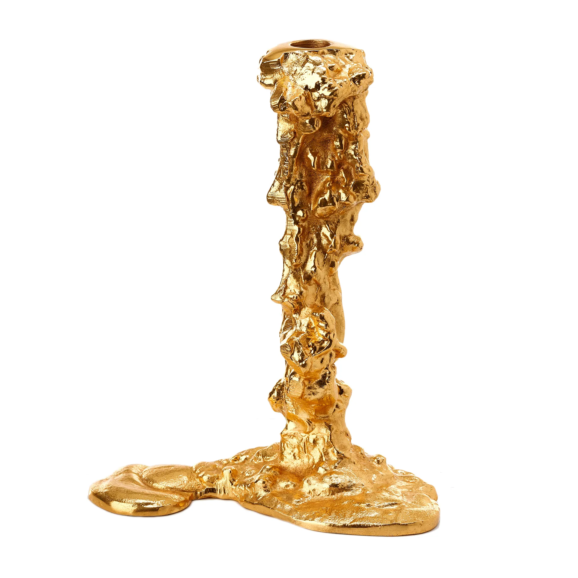 Drip kandelaar L 25 cm, Goud POLSPOTTEN