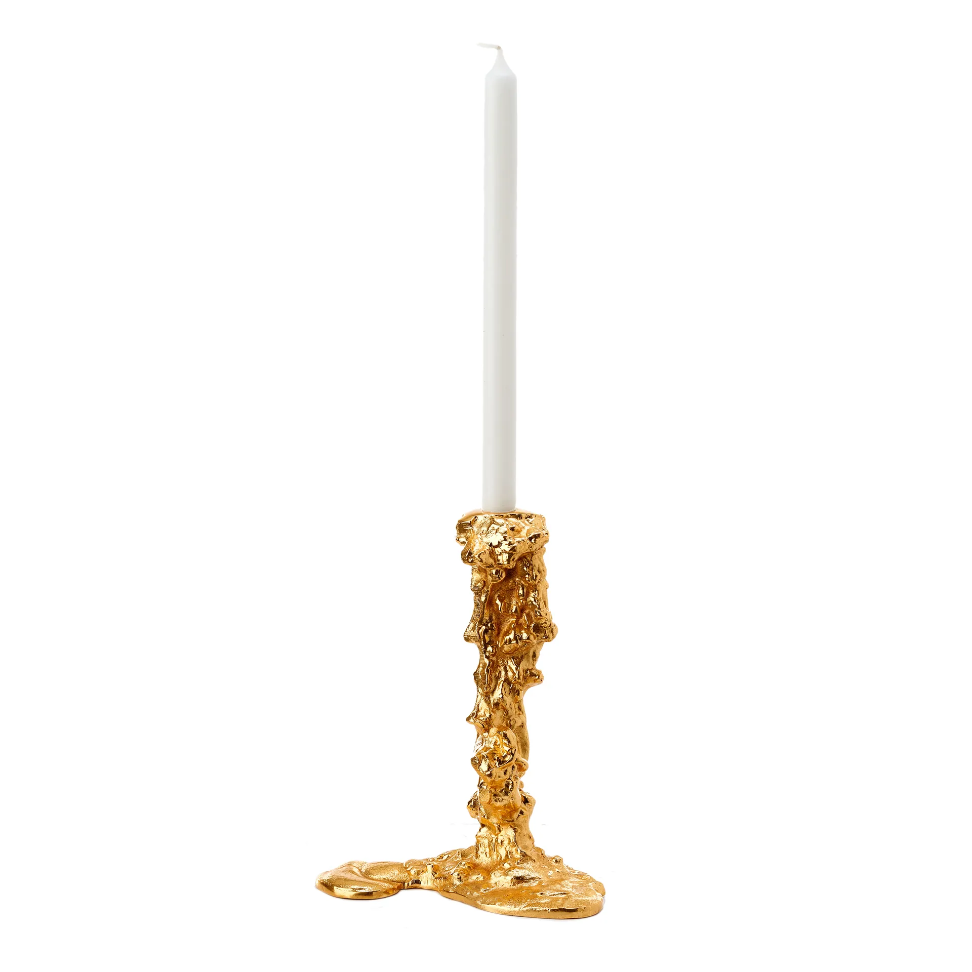 Drip kandelaar L 25 cm, Goud POLSPOTTEN