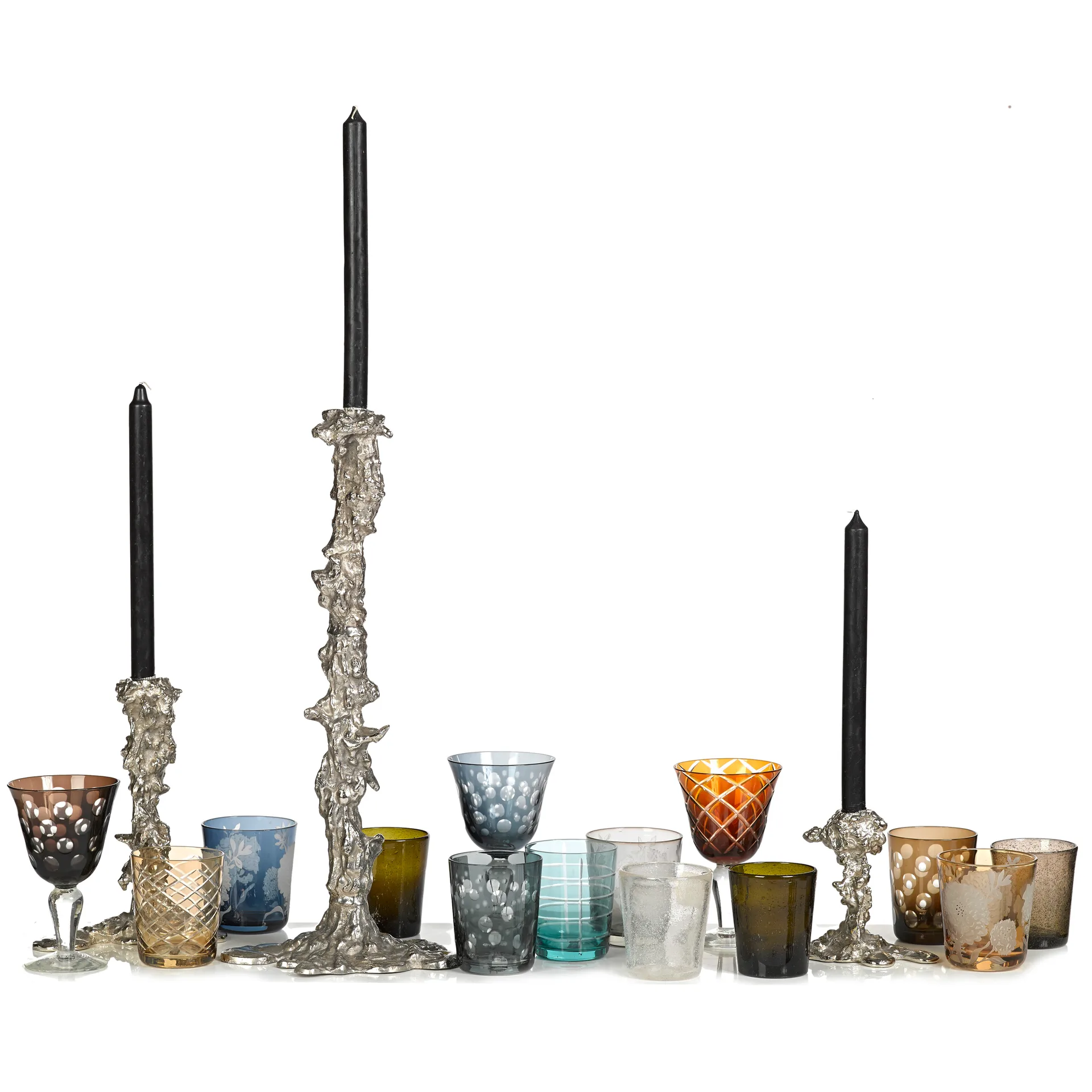 Drip kandelaar L 25 cm, Zilver POLSPOTTEN