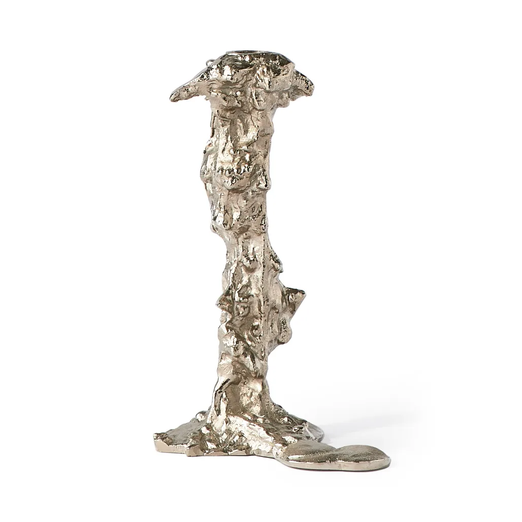 Drip kandelaar L 25 cm, Zilver POLSPOTTEN