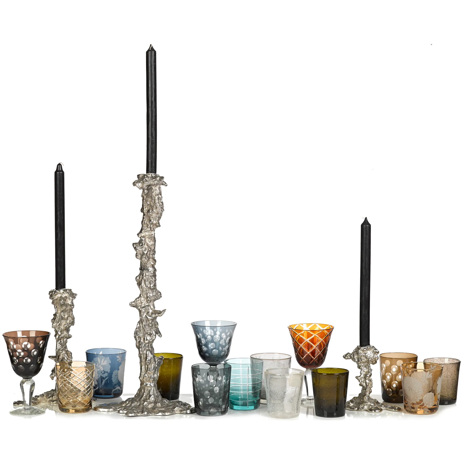 Drip kandelaar S 14 cm, Zilver POLSPOTTEN