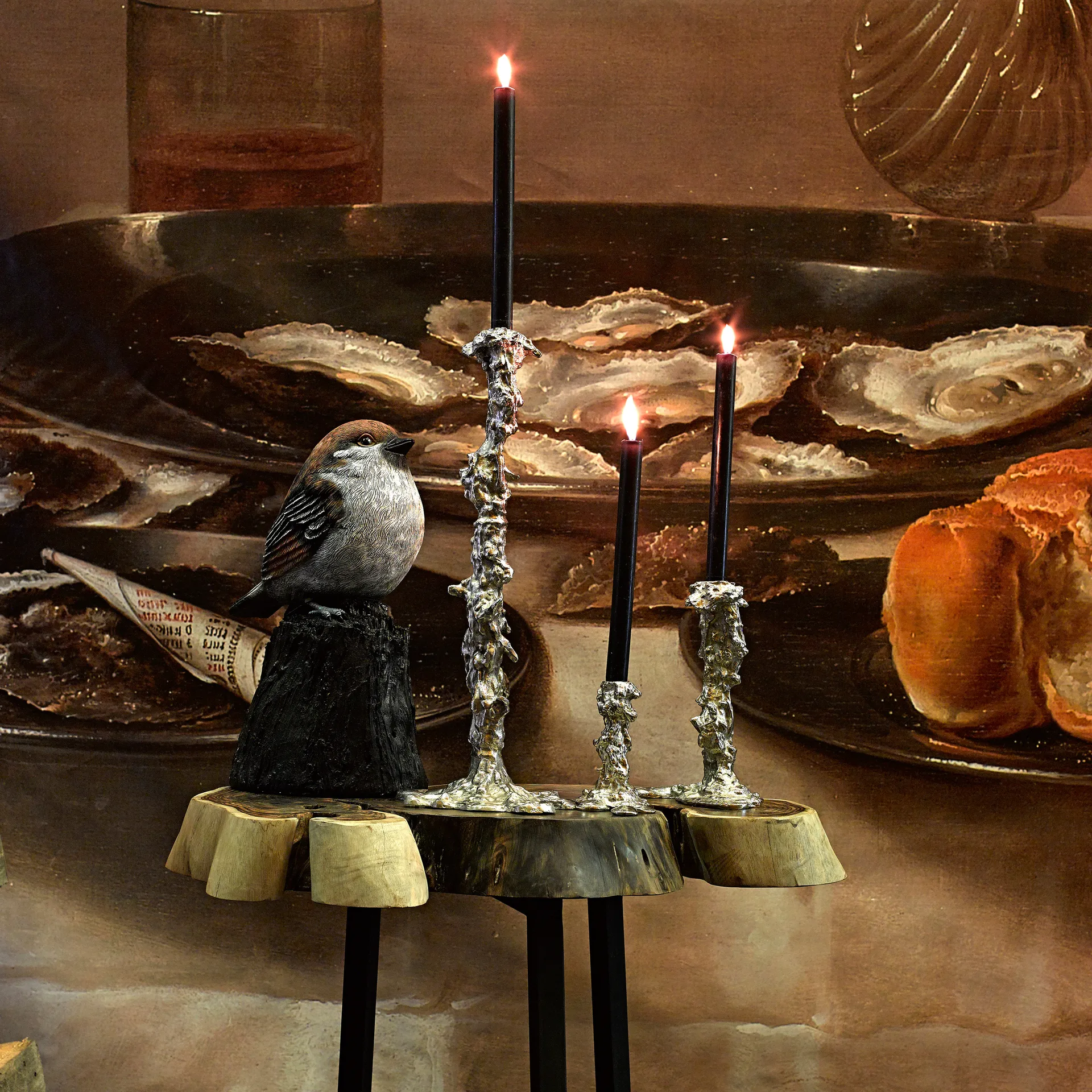 Drip kandelaar S 14 cm, Zilver POLSPOTTEN