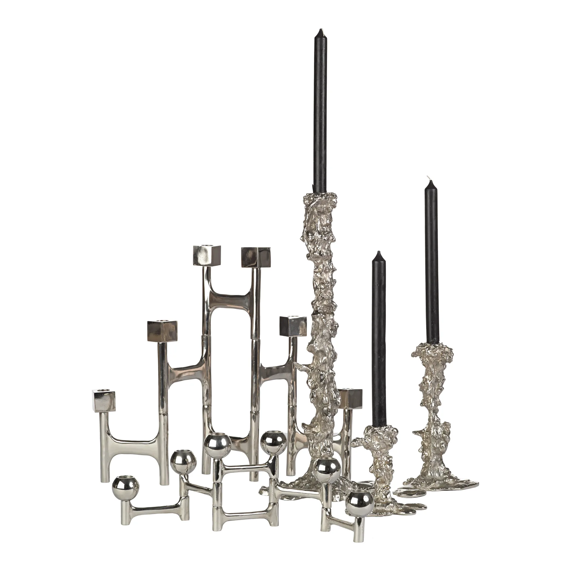 Drip kandelaar XXL 50 cm, Zilver POLSPOTTEN