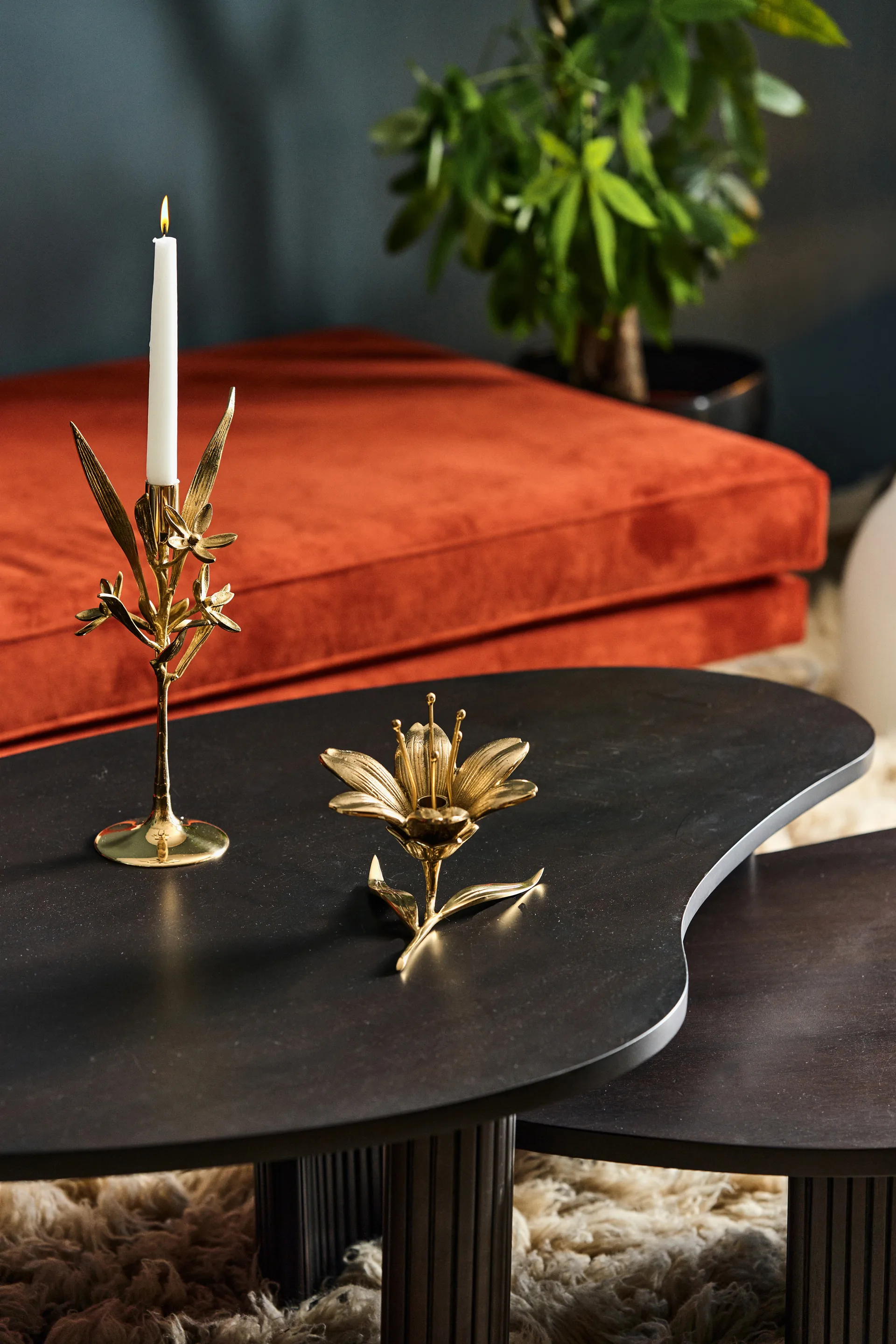 Lilly kandelaar 15 cm, Goud POLSPOTTEN