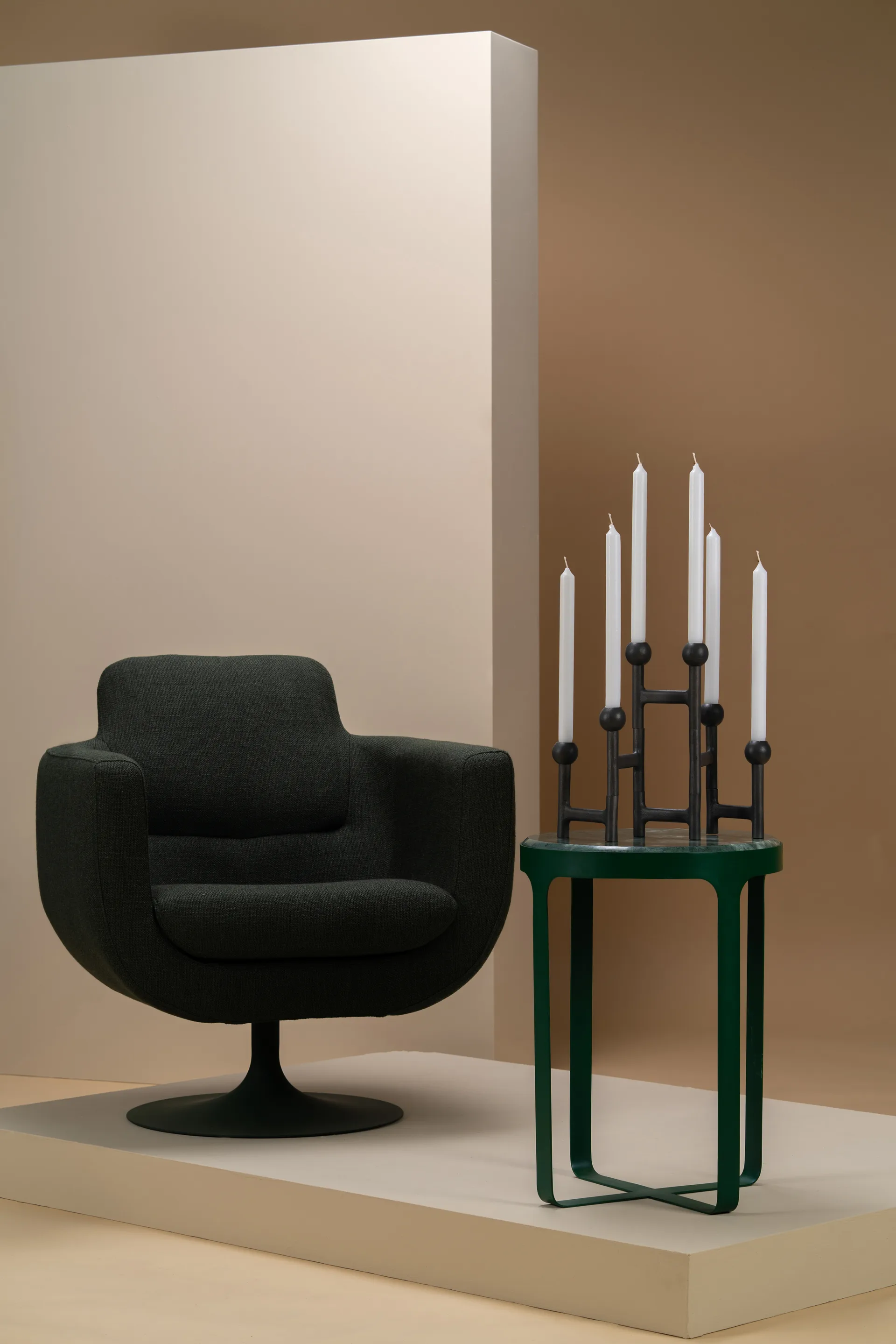 Round Folding kandelaar 56x30 cm, Donkergrijs POLSPOTTEN