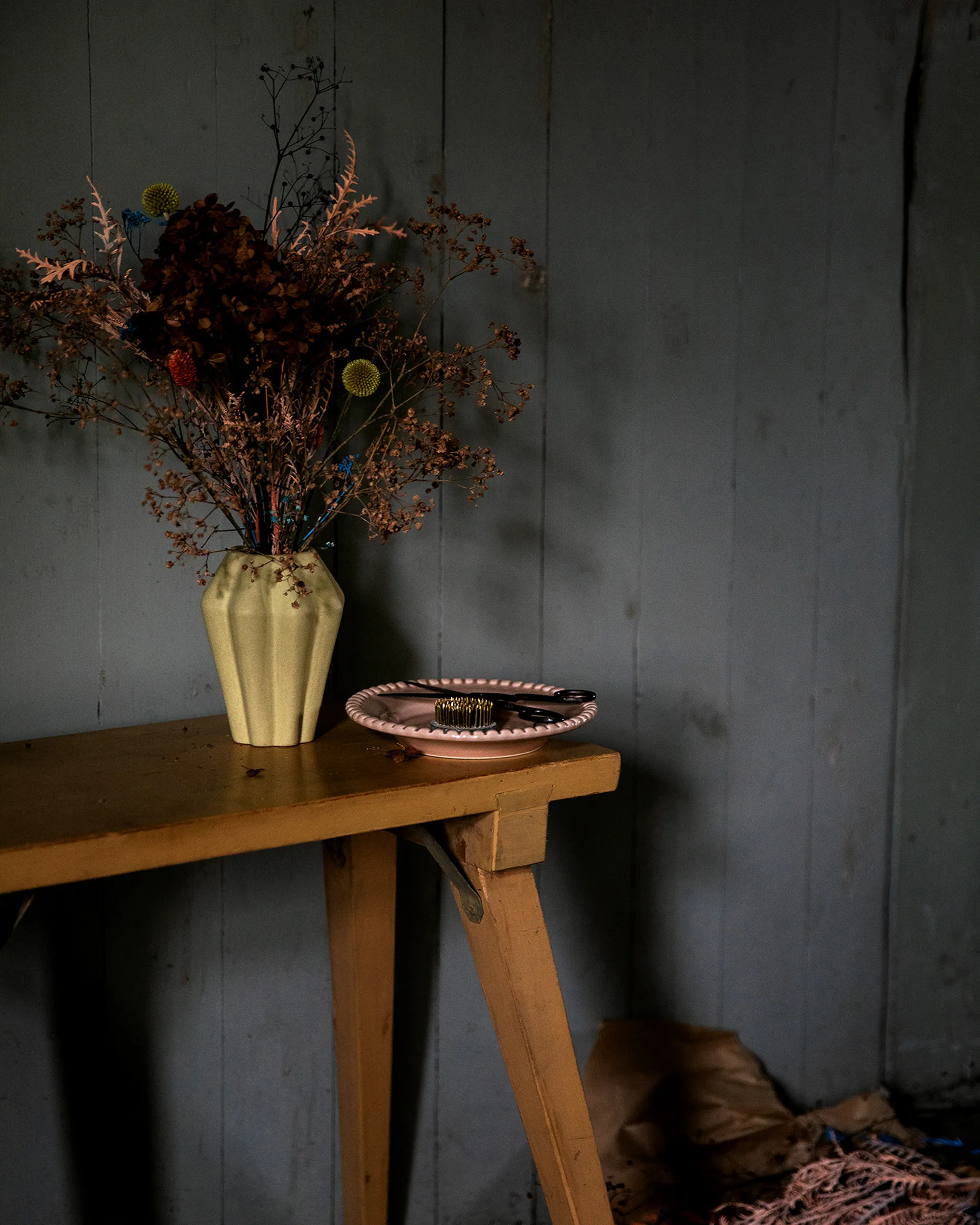 Birgit vaas/waxinelichtjeshouder 14 cm, Pale Yellow PotteryJo