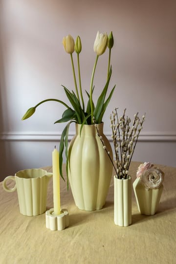 Birgit vaas/waxinelichtjeshouder 14 cm - Pale Yellow - PotteryJo