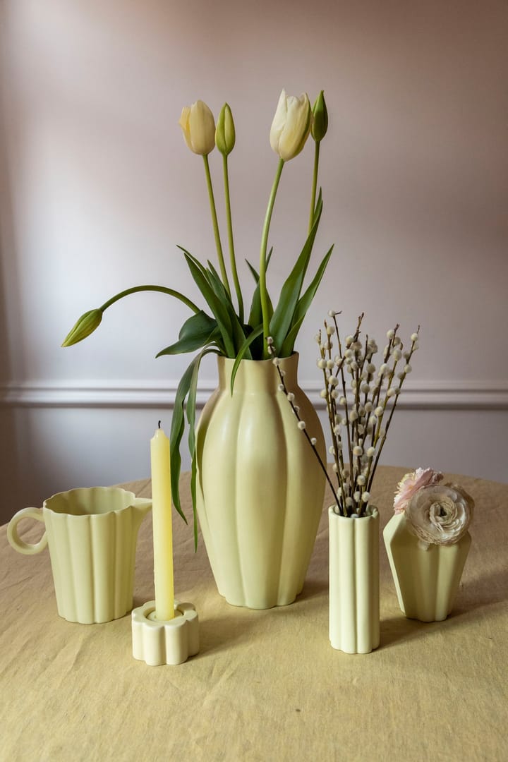 Birgit vaas/waxinelichtjeshouder 14 cm, Pale Yellow PotteryJo