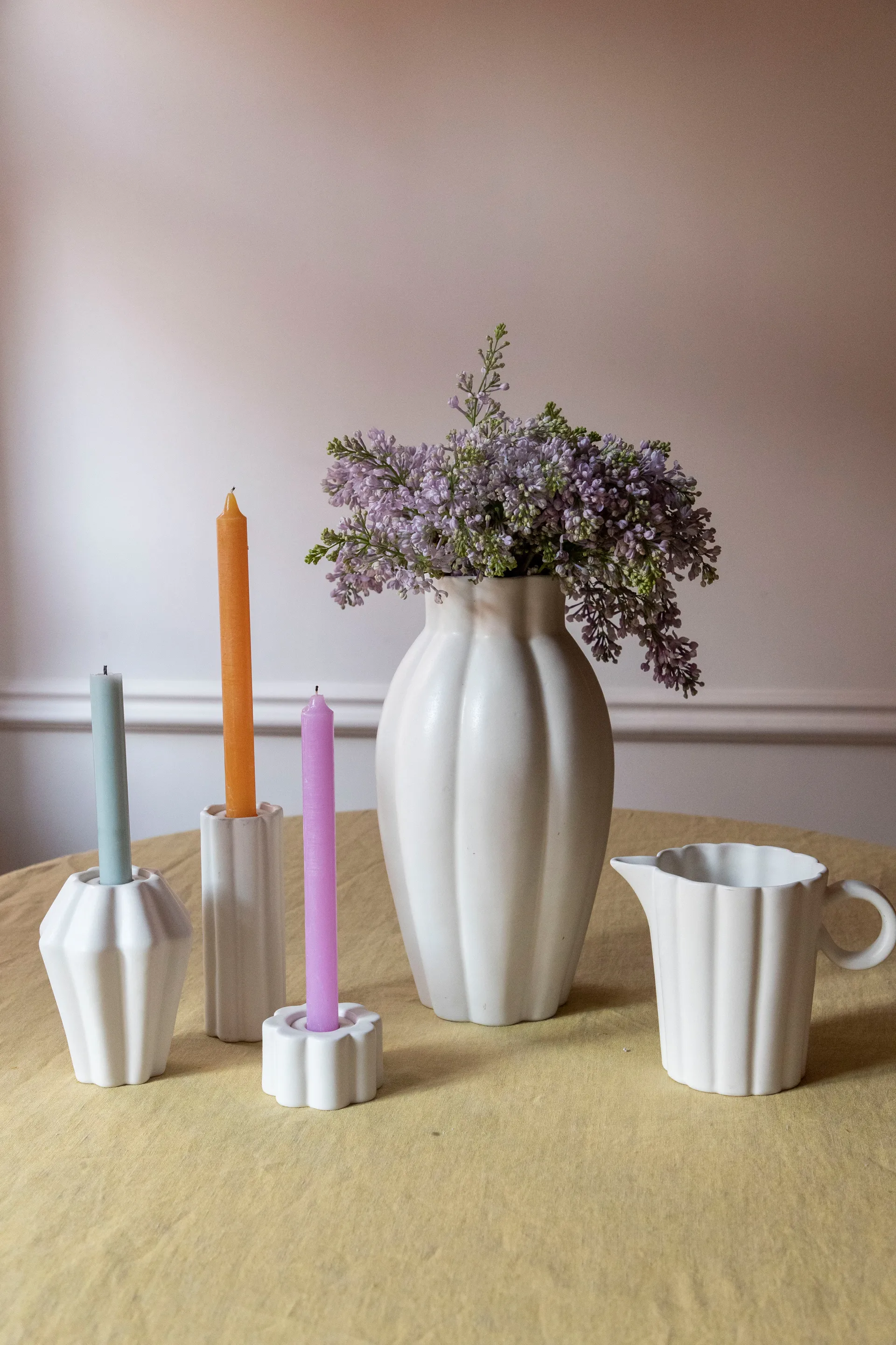 Birgit vaas/waxinelichtjeshouder 14 cm, Shell PotteryJo
