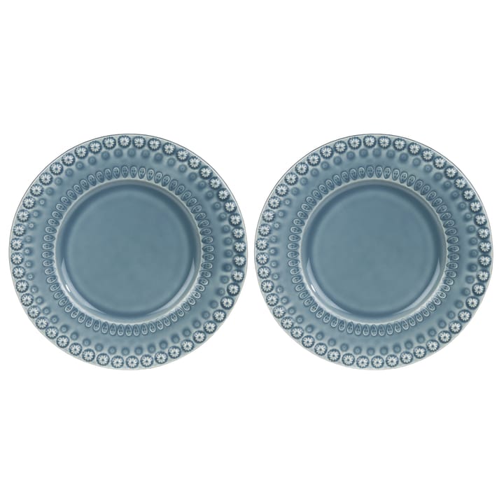 Daisy dessertbordje Ø22 cm 2-pack - Dusty blue - PotteryJo