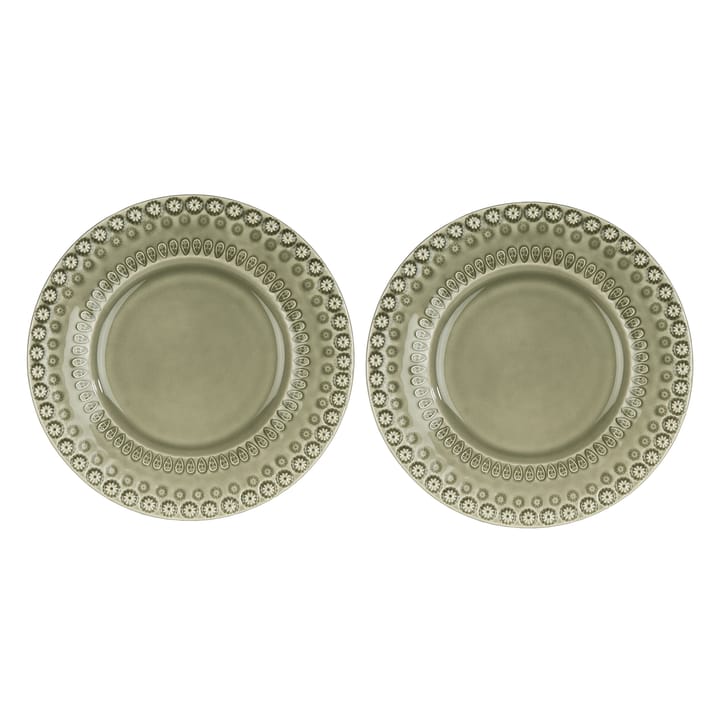 Daisy dessertbordje Ø22 cm 2-pack - Faded army (groen) - PotteryJo
