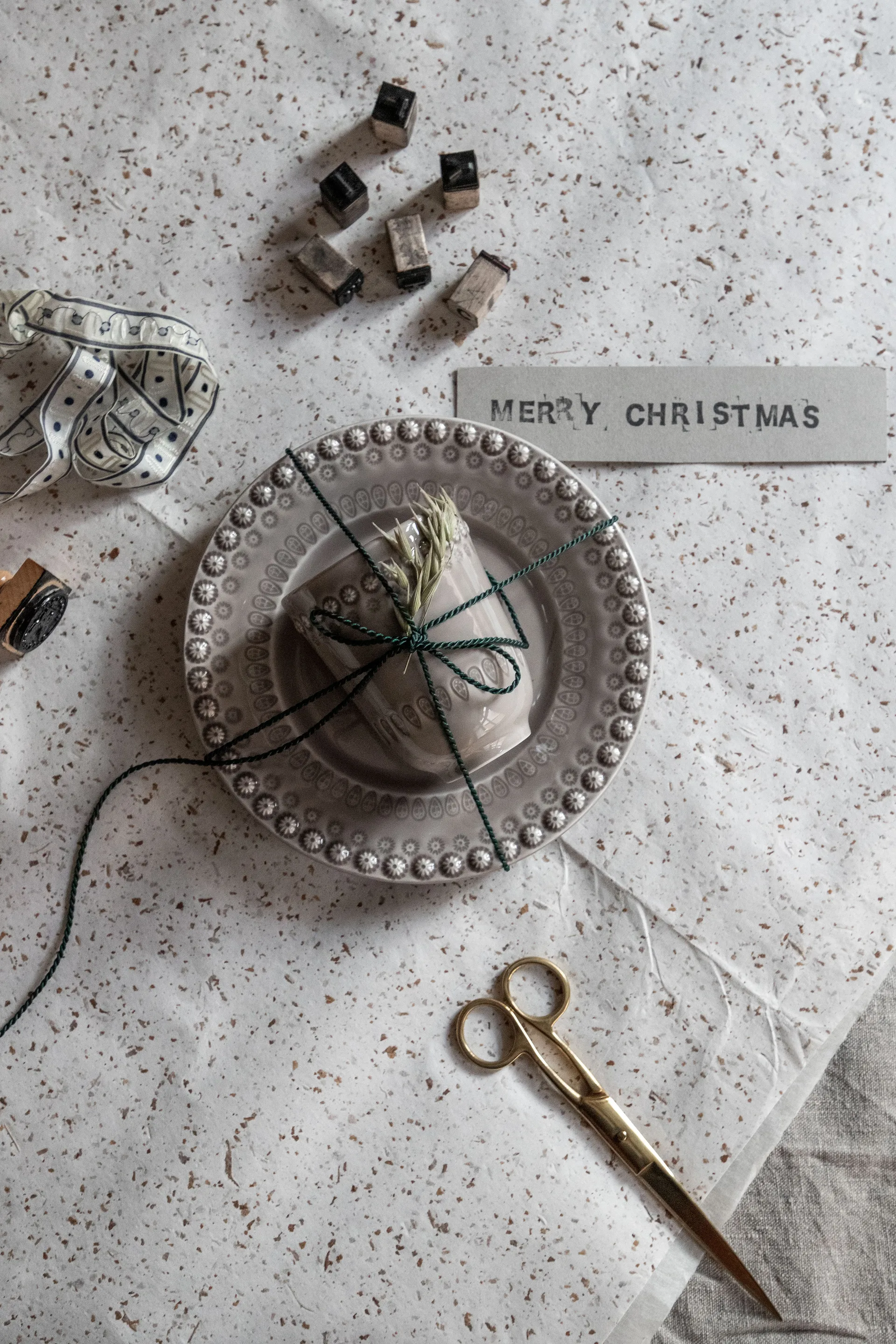 Daisy dessertbordje Ø22 cm 2-pack, Soft grey (grijs) PotteryJo