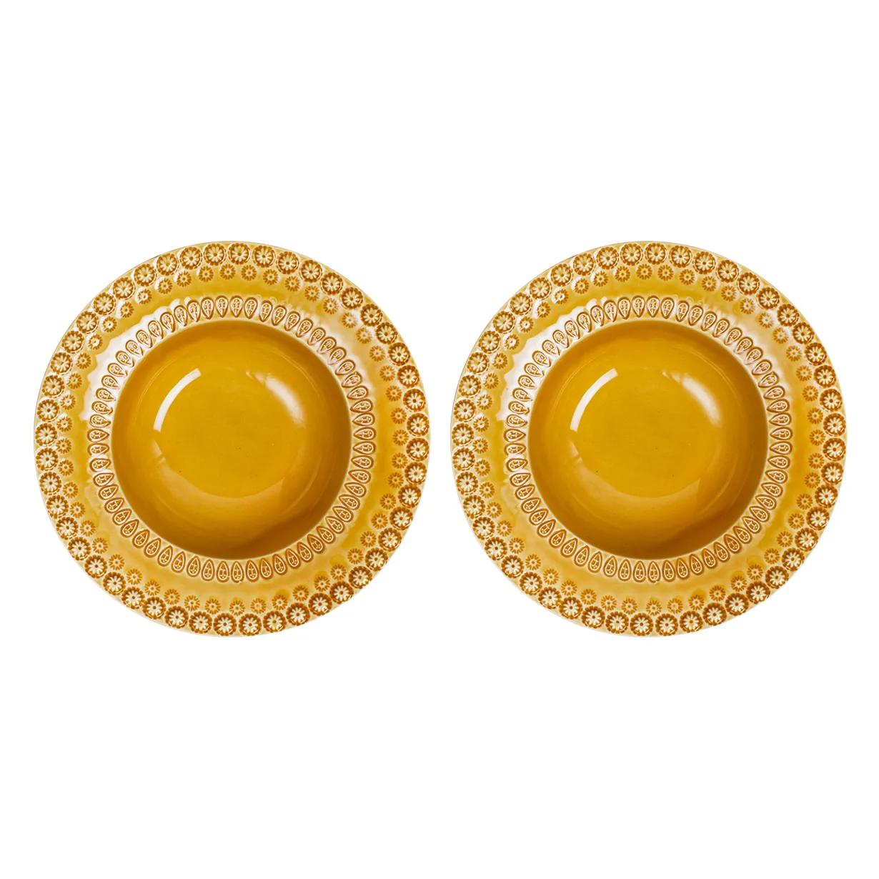 Daisy diep bord Ø 21 cm 2-pack, Sienna (geel) PotteryJo