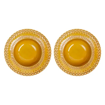 Daisy diep bord Ø 21 cm 2-pack - Sienna (geel) - PotteryJo