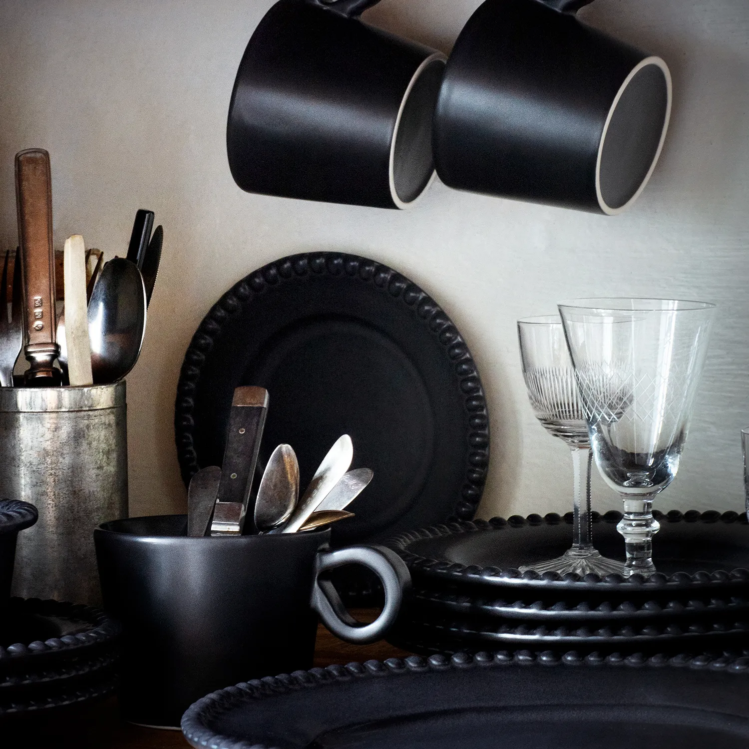 Daria diep bord Ø26 cm 2-pack, Ink black PotteryJo