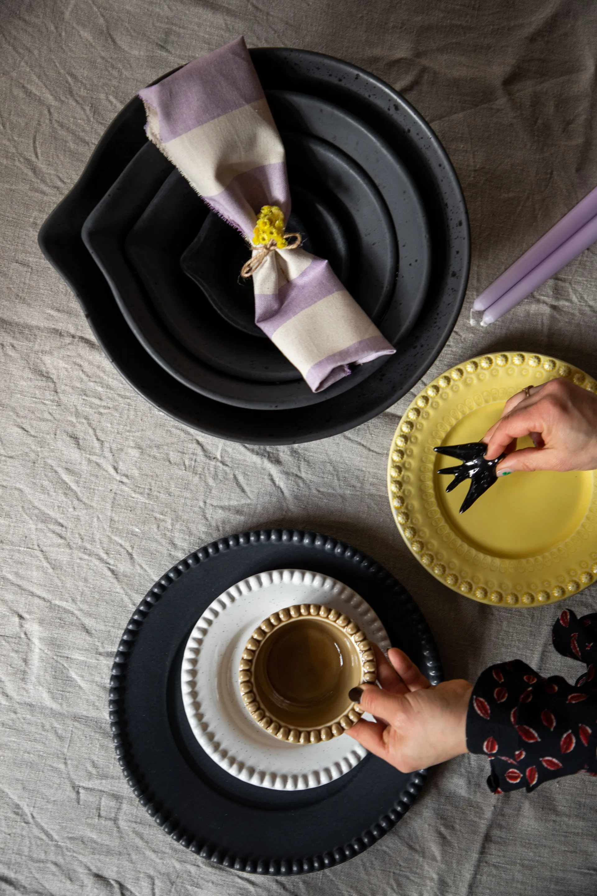 Peep deegkom 27 cm, mat zwart PotteryJo