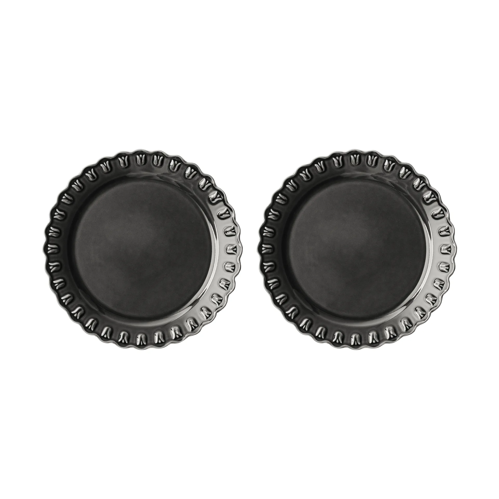 Tulipa bord Ø26 cm 2-pack, Almost black PotteryJo