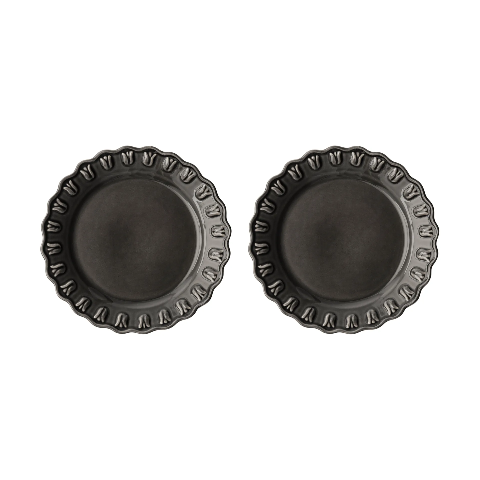 Tulipa bordje Ø20 cm 2-pack, Almost black PotteryJo