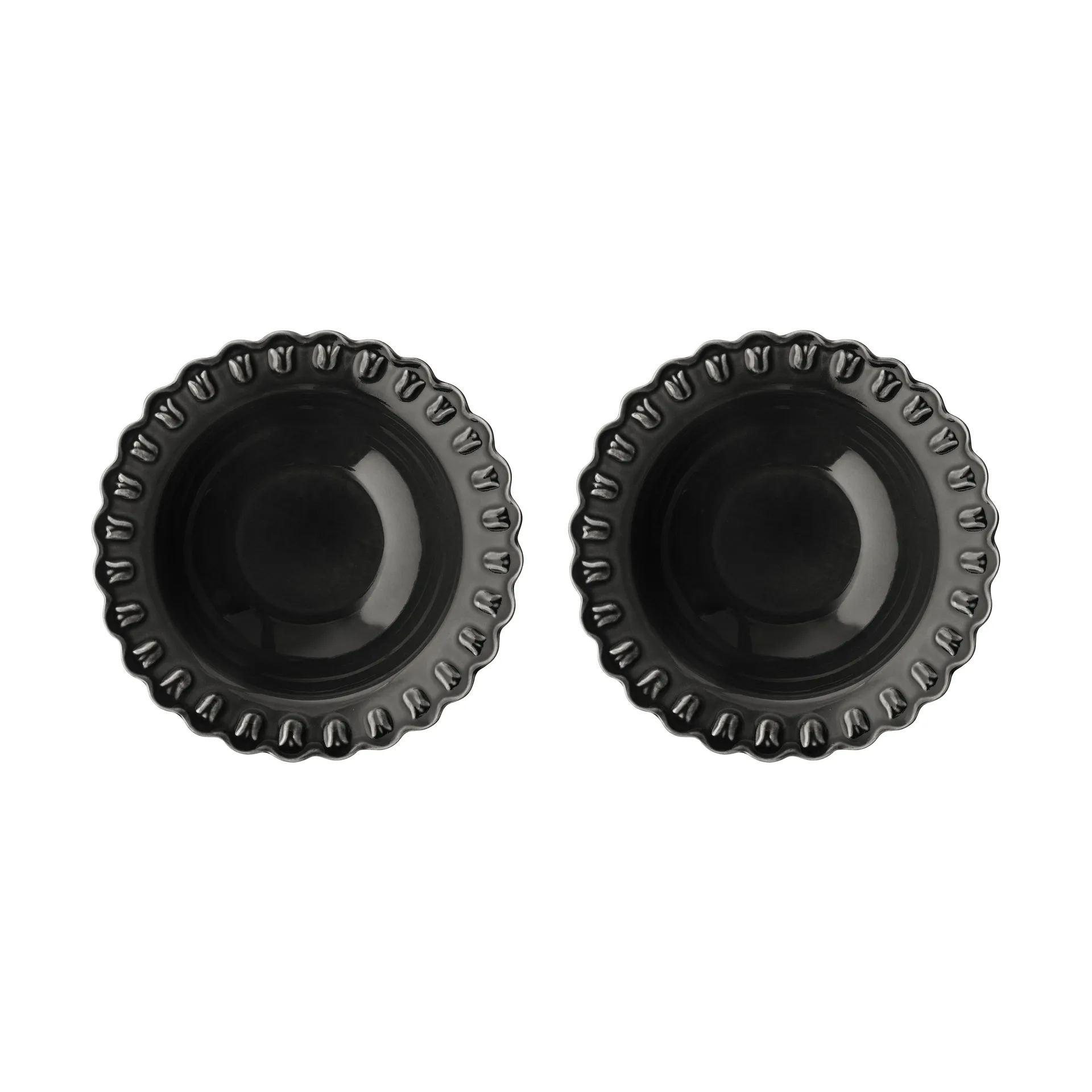 Tulipa diep bord Ø23 cm 2-pack, Almost black PotteryJo