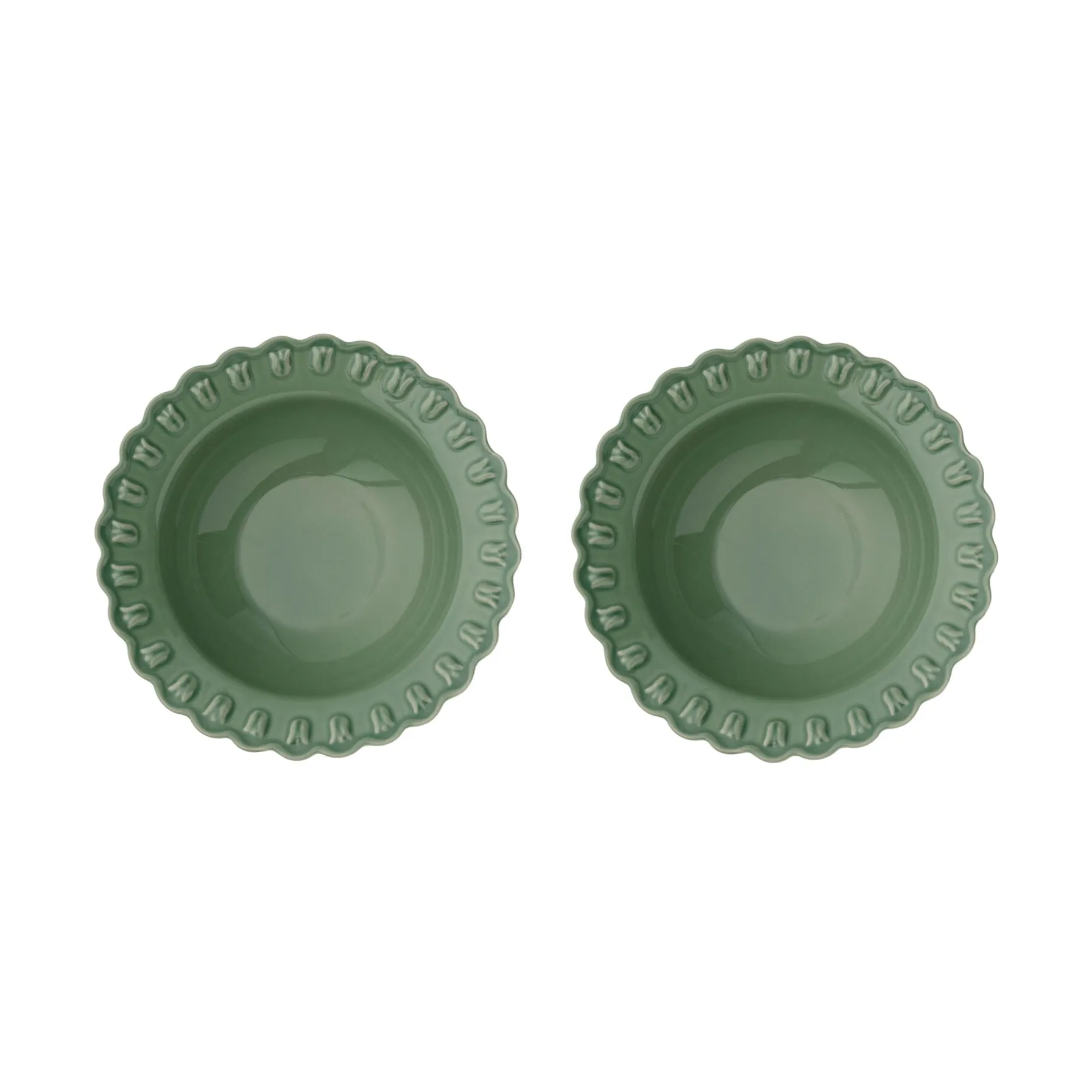 Tulipa diep bord Ø23 cm 2-pack, Verona green PotteryJo