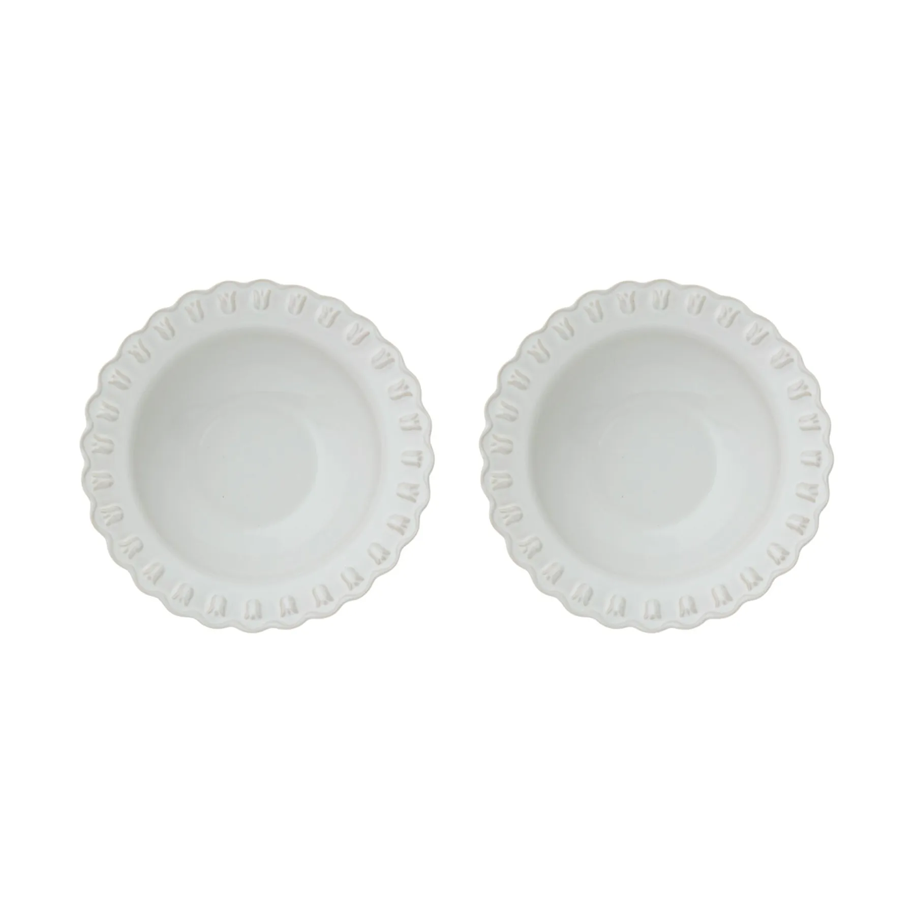 Tulipa diep bord Ø23 cm 2-pack, White PotteryJo