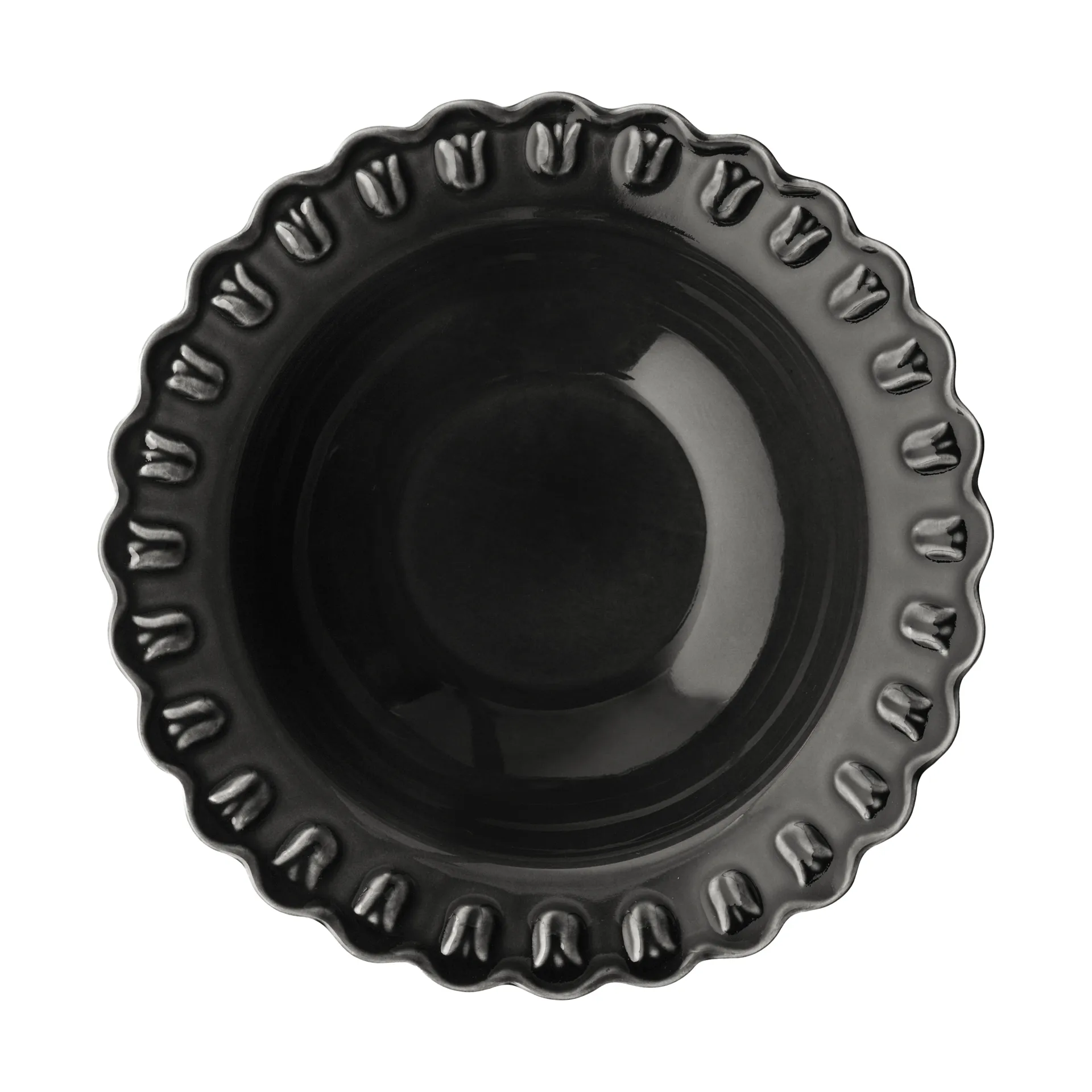 Tulipa diepe bord small Ø17 cm 2-pack, Almost black PotteryJo