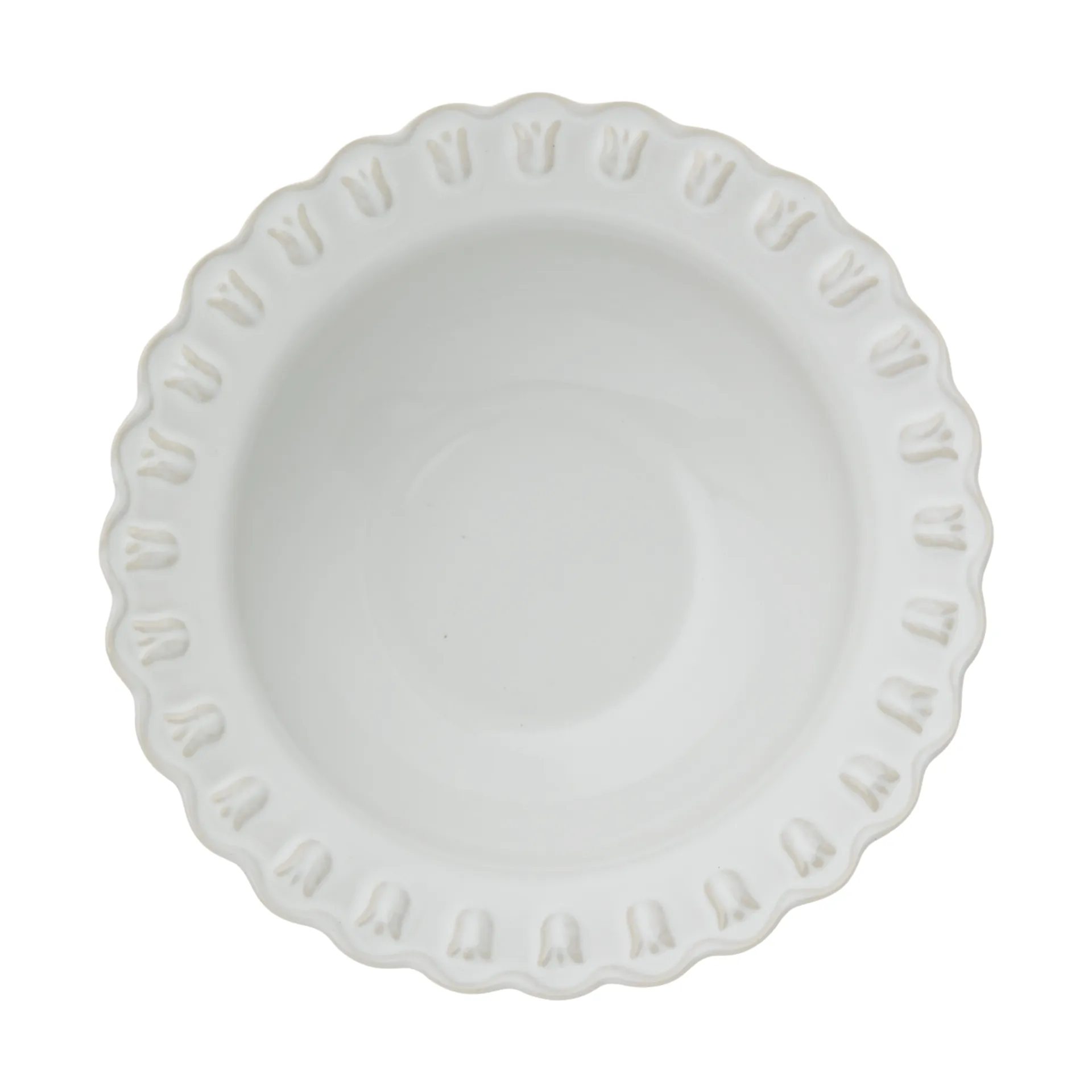 Tulipa diepe bord small Ø17 cm 2-pack, White PotteryJo