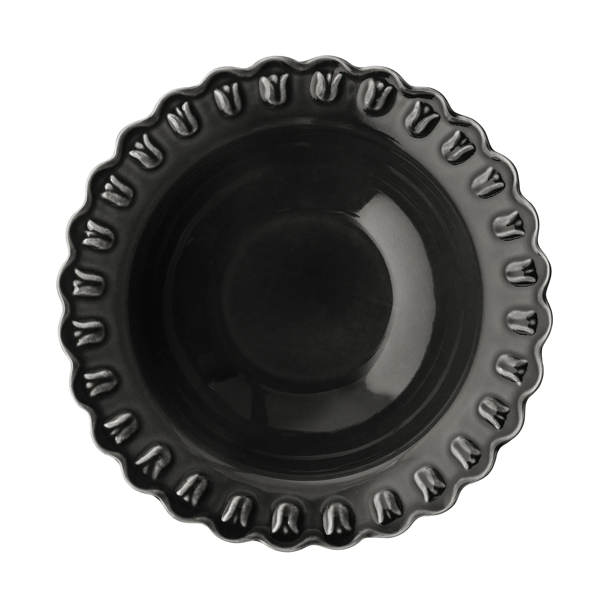 Tulipa serveerschaal large Ø30 cm, Almost black PotteryJo