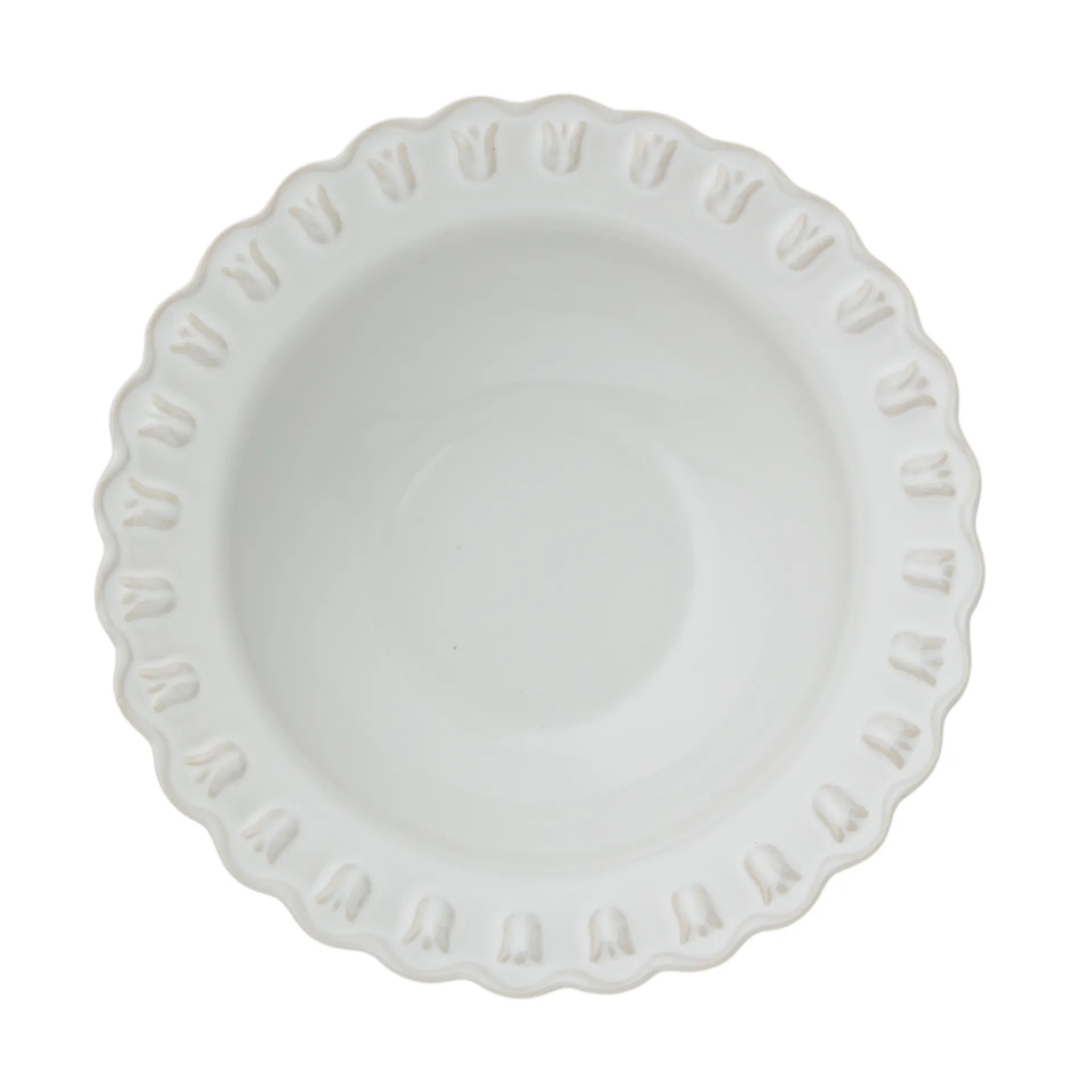 Tulipa serveerschaal large Ø30 cm, White PotteryJo