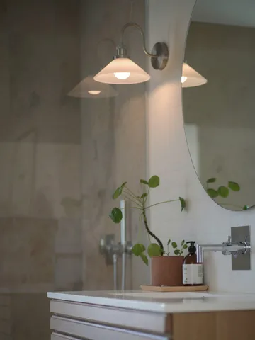 August wandlamp - Opaal-chroom - PR Home