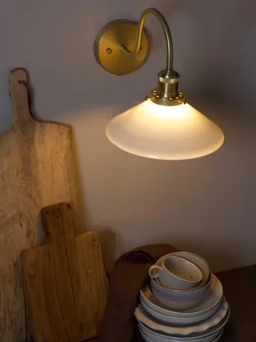 August wandlamp - Opaal-messing - PR Home