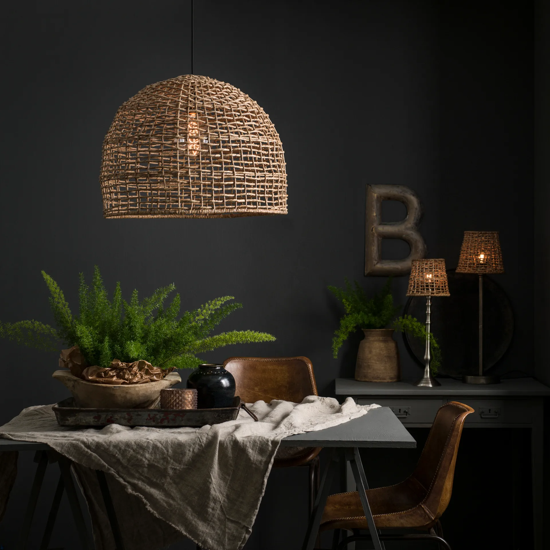 Cebu plafondlamp,, Naturel, Ø57 cm PR Home
