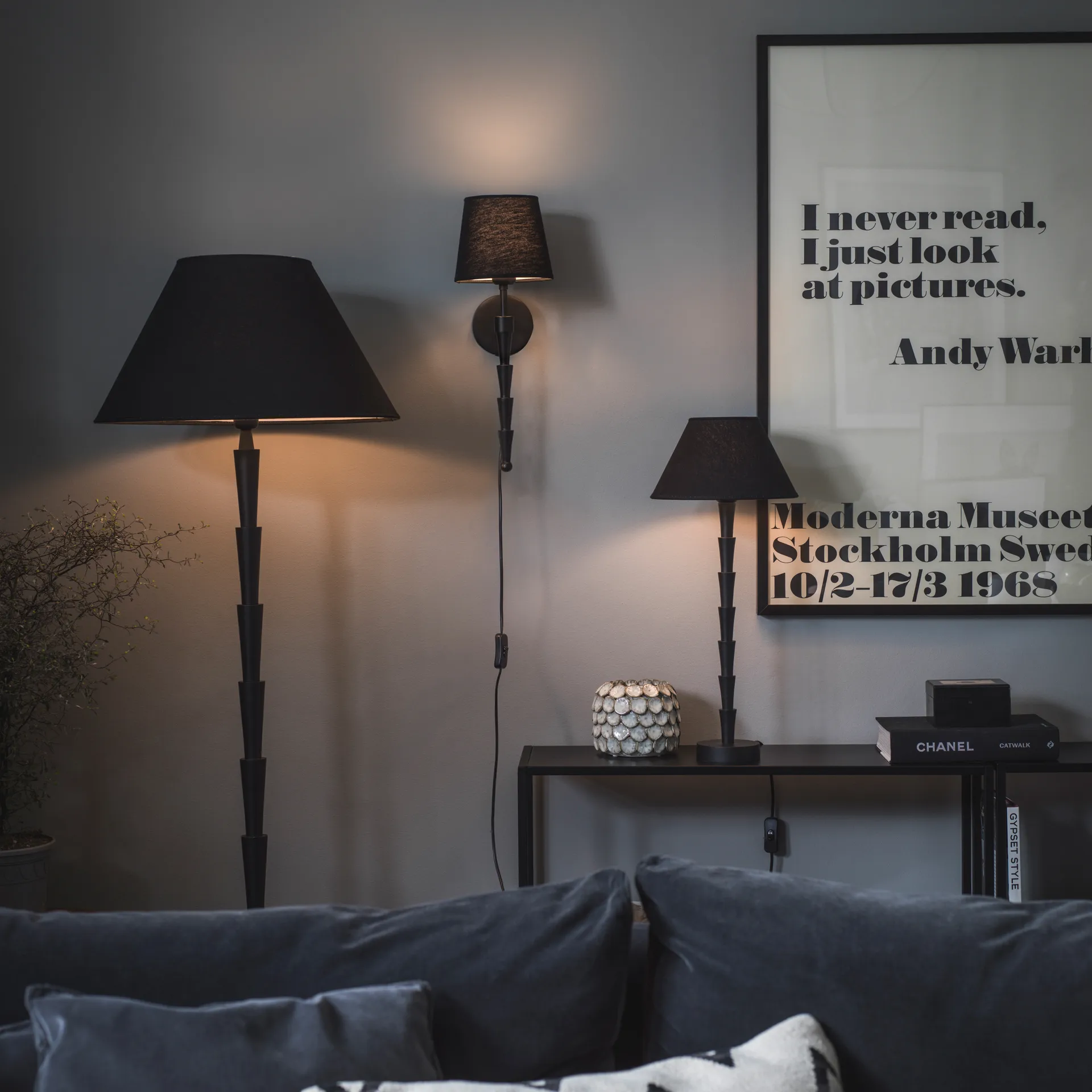 Chloe lampvoet 48 cm, Matzwart PR Home