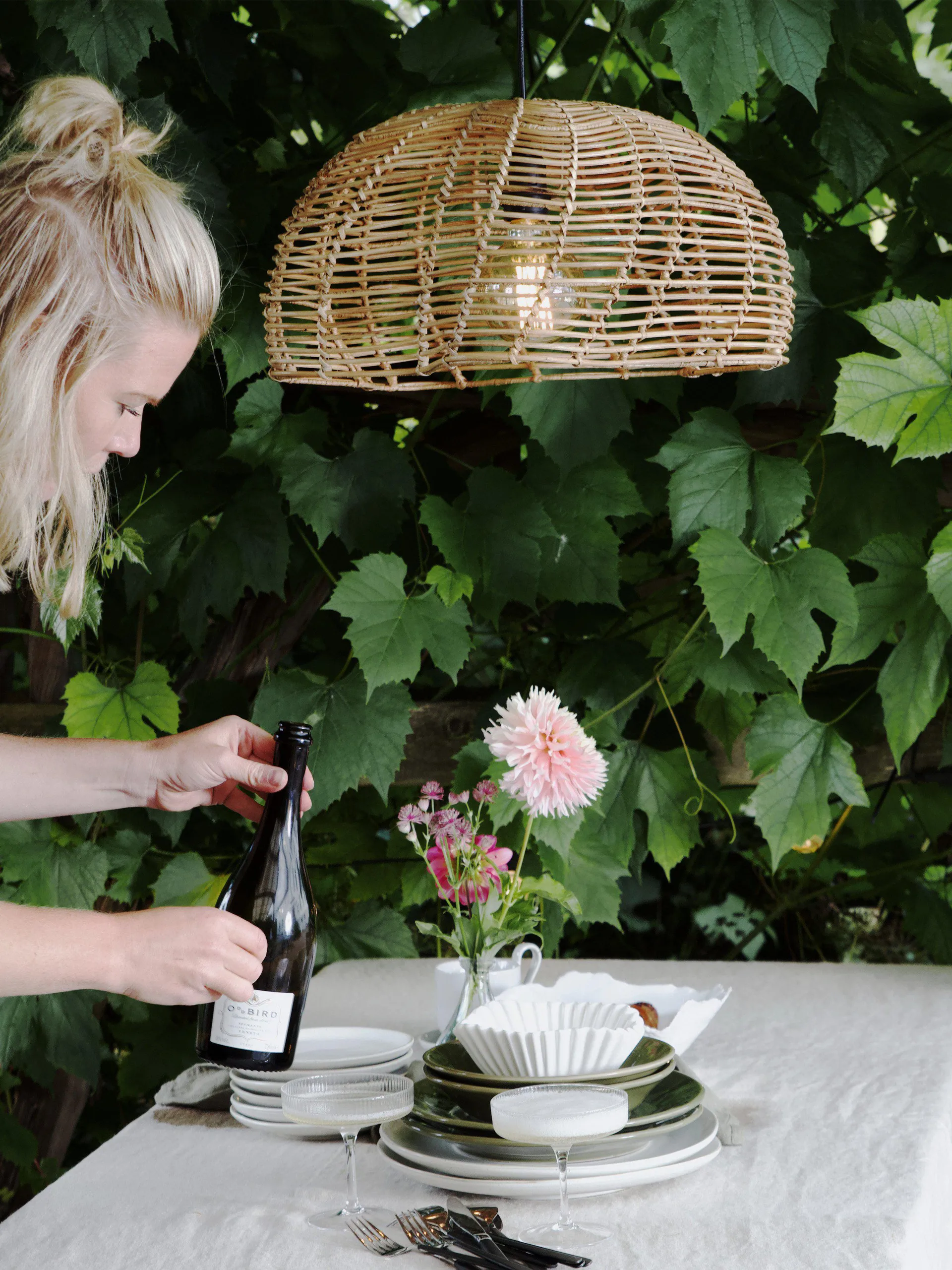 Mayla hanglamp voor buiten, Naturel, Ø43x24 cm PR Home