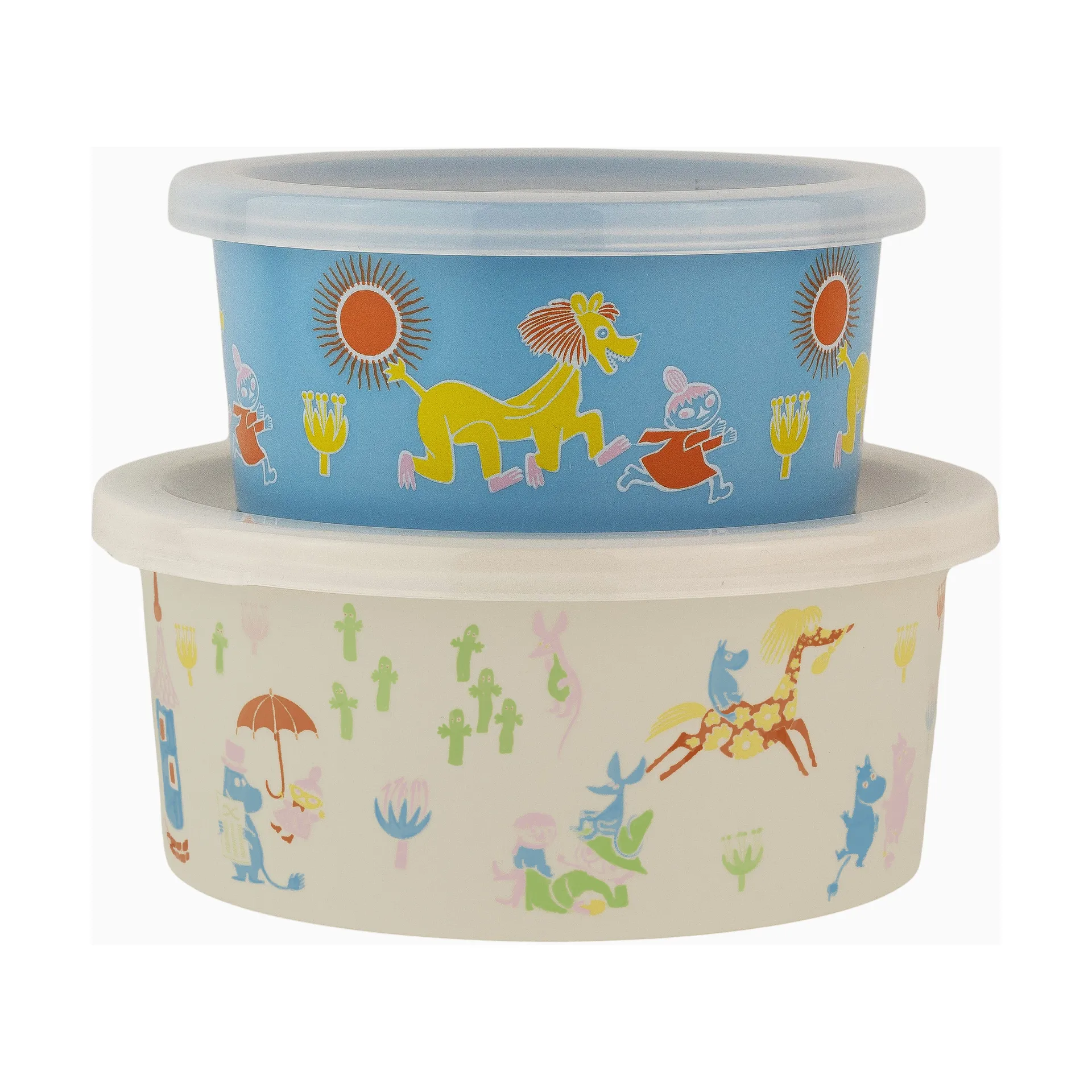 Moomin 80 snackbox 2 delen, Beige-blauw Rätt Start
