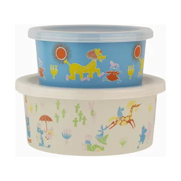Moomin 80 snackbox 2 delen - Beige-blauw - Rätt Start