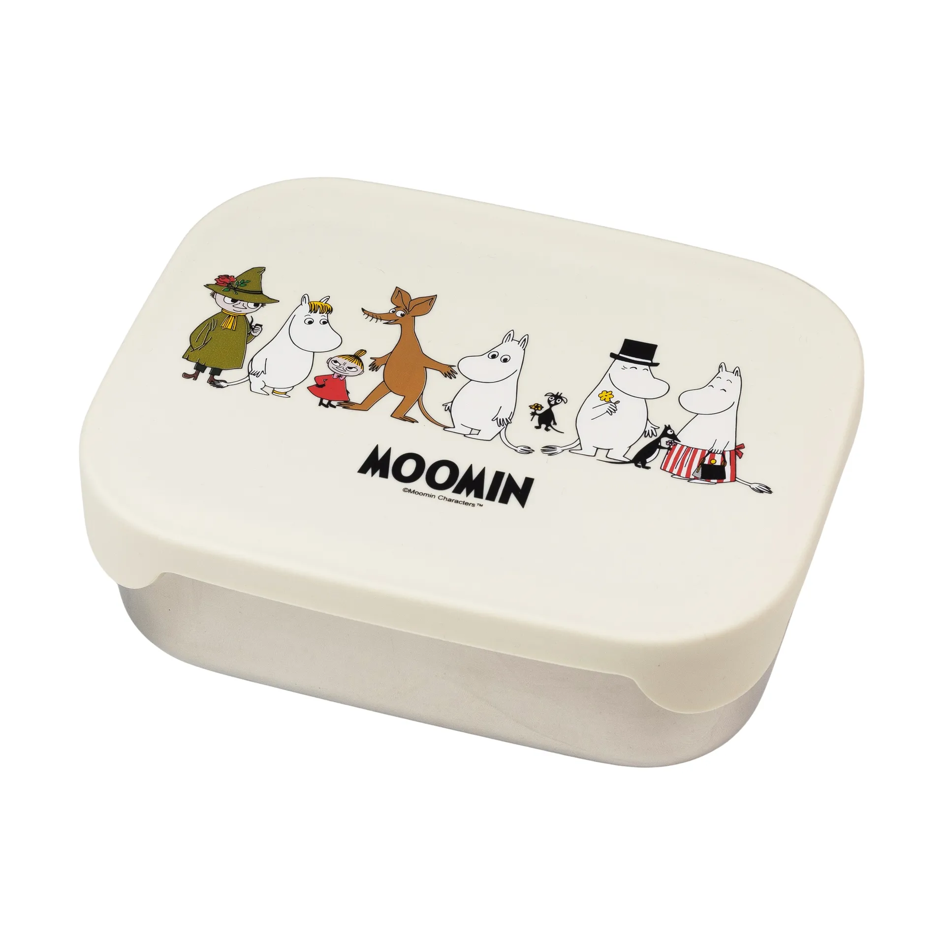 Moomin Family lunchbox blik 13x17 cm, Beige Rätt Start
