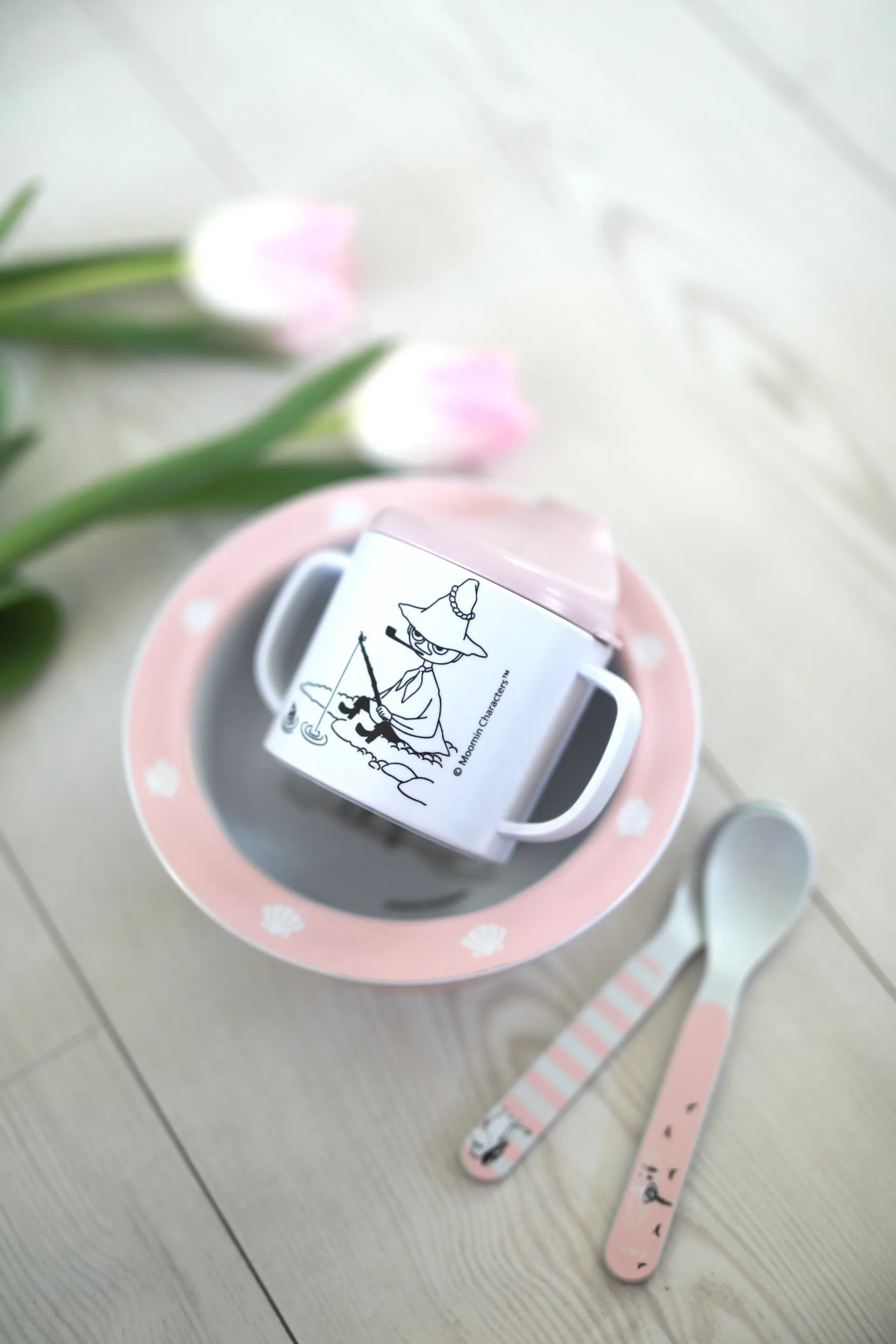 Moomin Water & Bad tuitbeker & zuignapbord, Roze Rätt Start