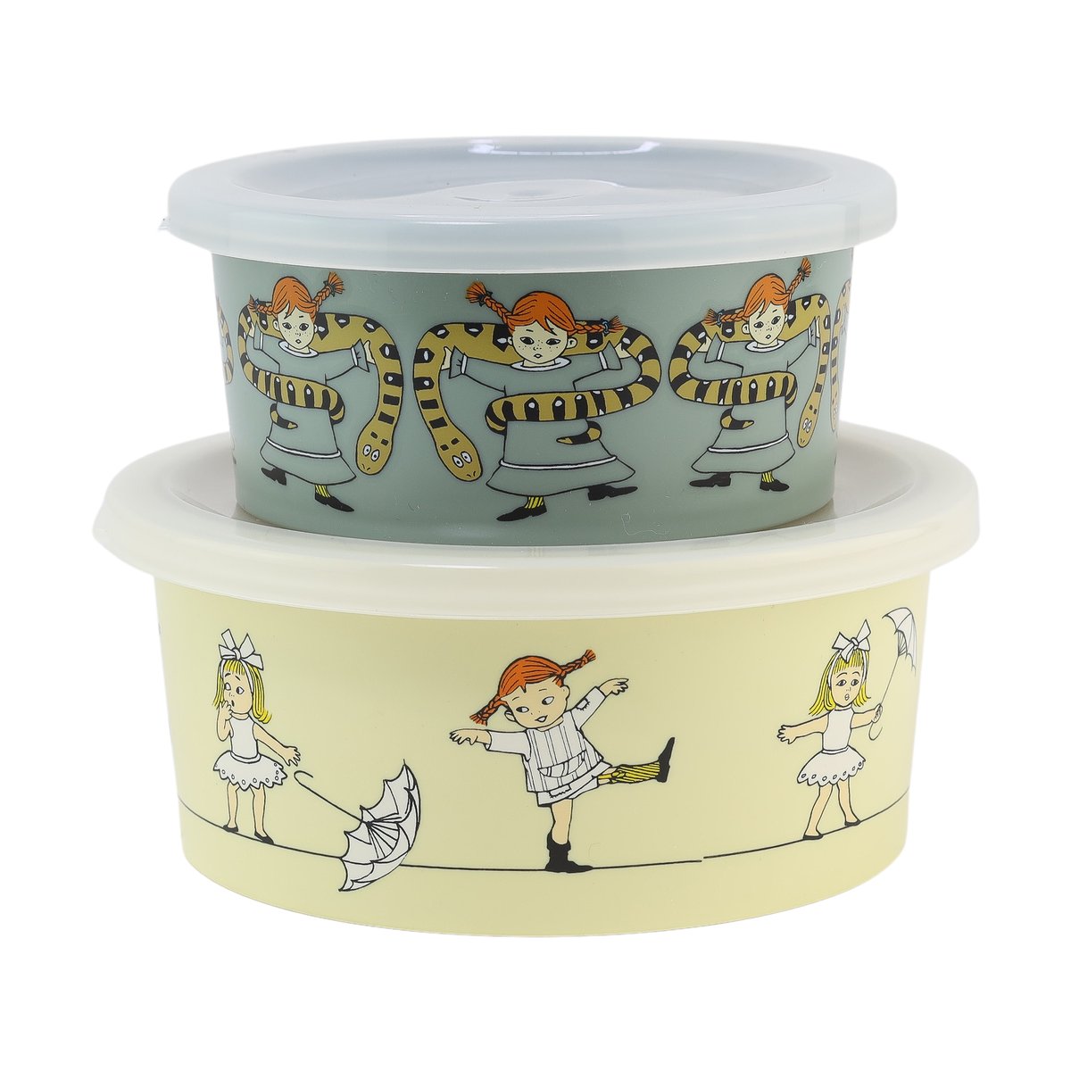 Rätt Start Pippi Circus snackbox 2-pack Multi | Scandinavisch Interieur | Lunchboxen & vershouddozen | Multi