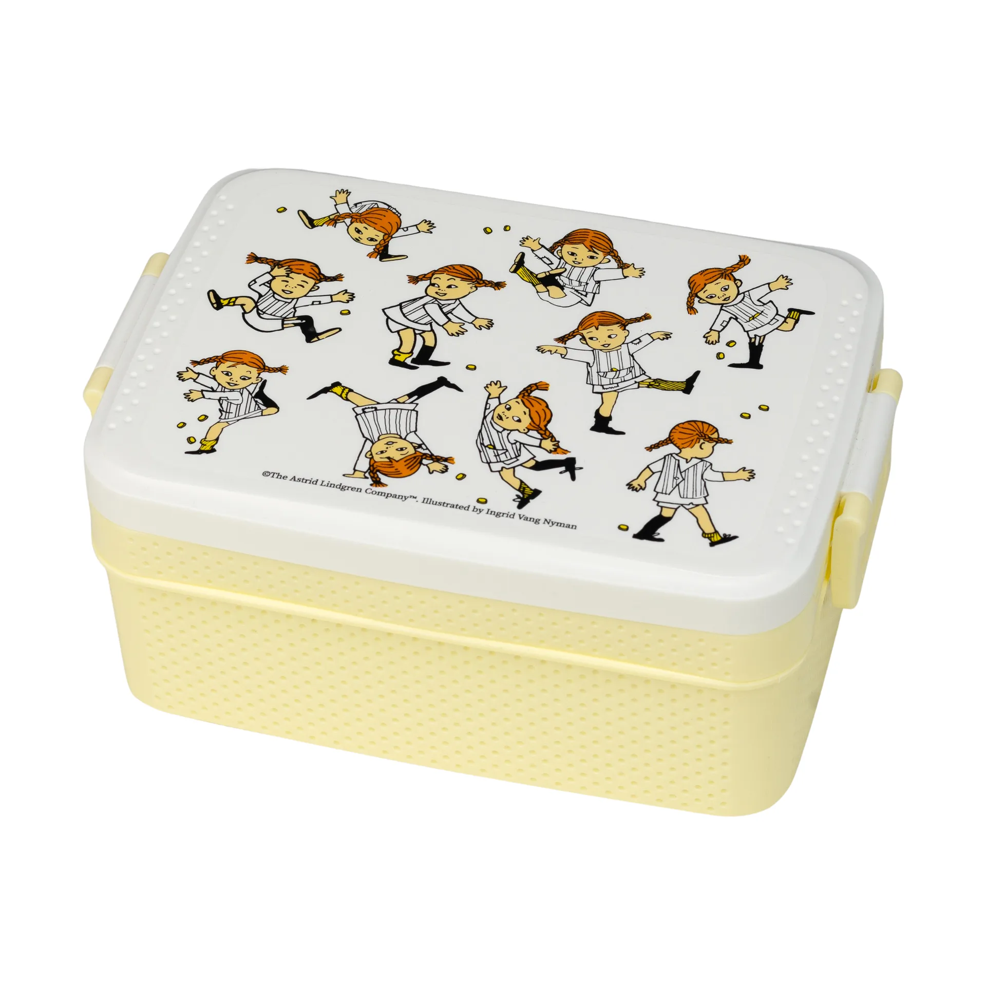 Pippi Cirkus lunchbox 8x18,5 cm, Geel-wit Rätt Start