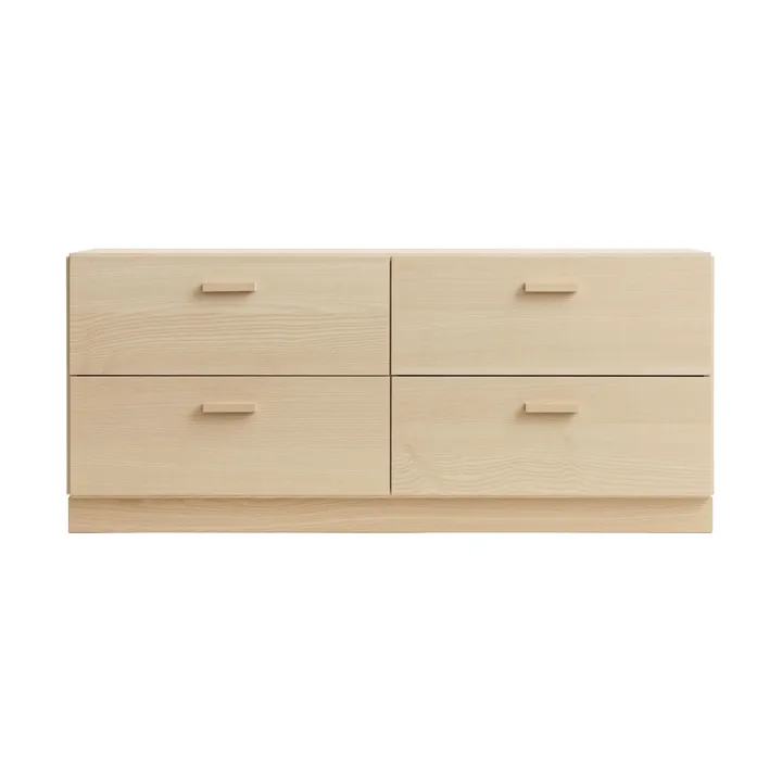 Relief bureau laag met sokkel 123x46,6 cm essenhout - Relief