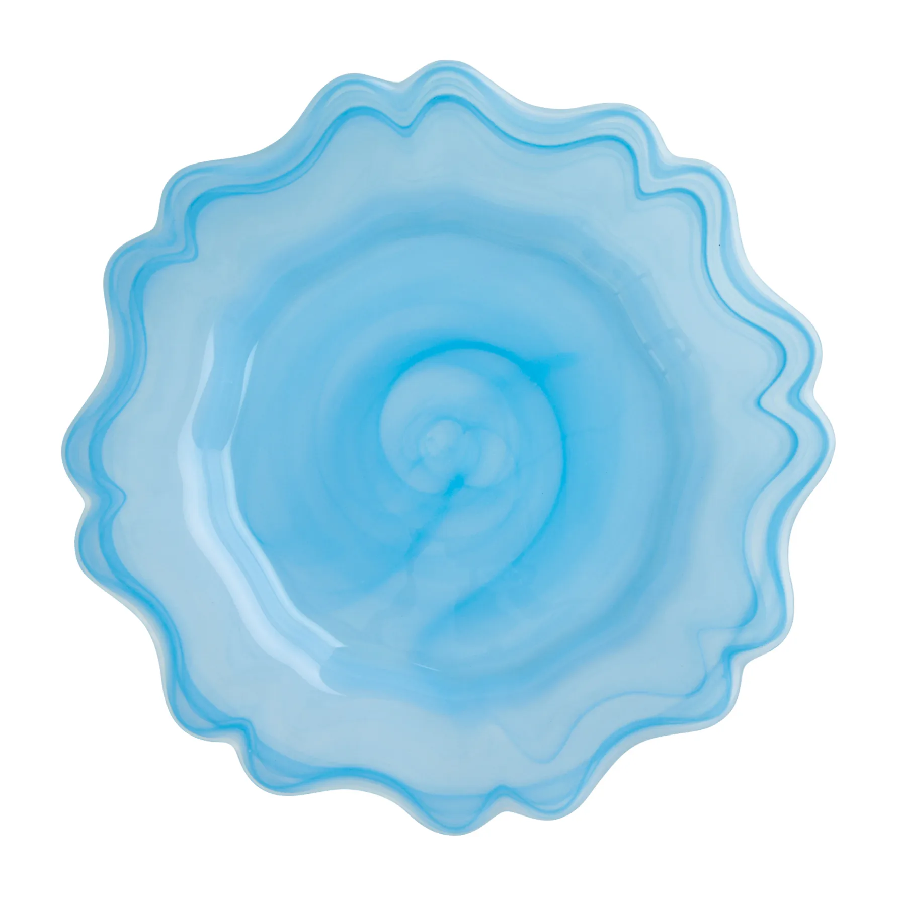 Alabaster bordje Ø21 cm, Sky blue RICE