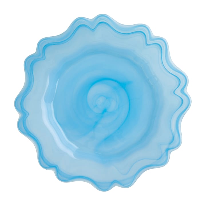 Alabaster bordje Ø21 cm - Sky blue - RICE