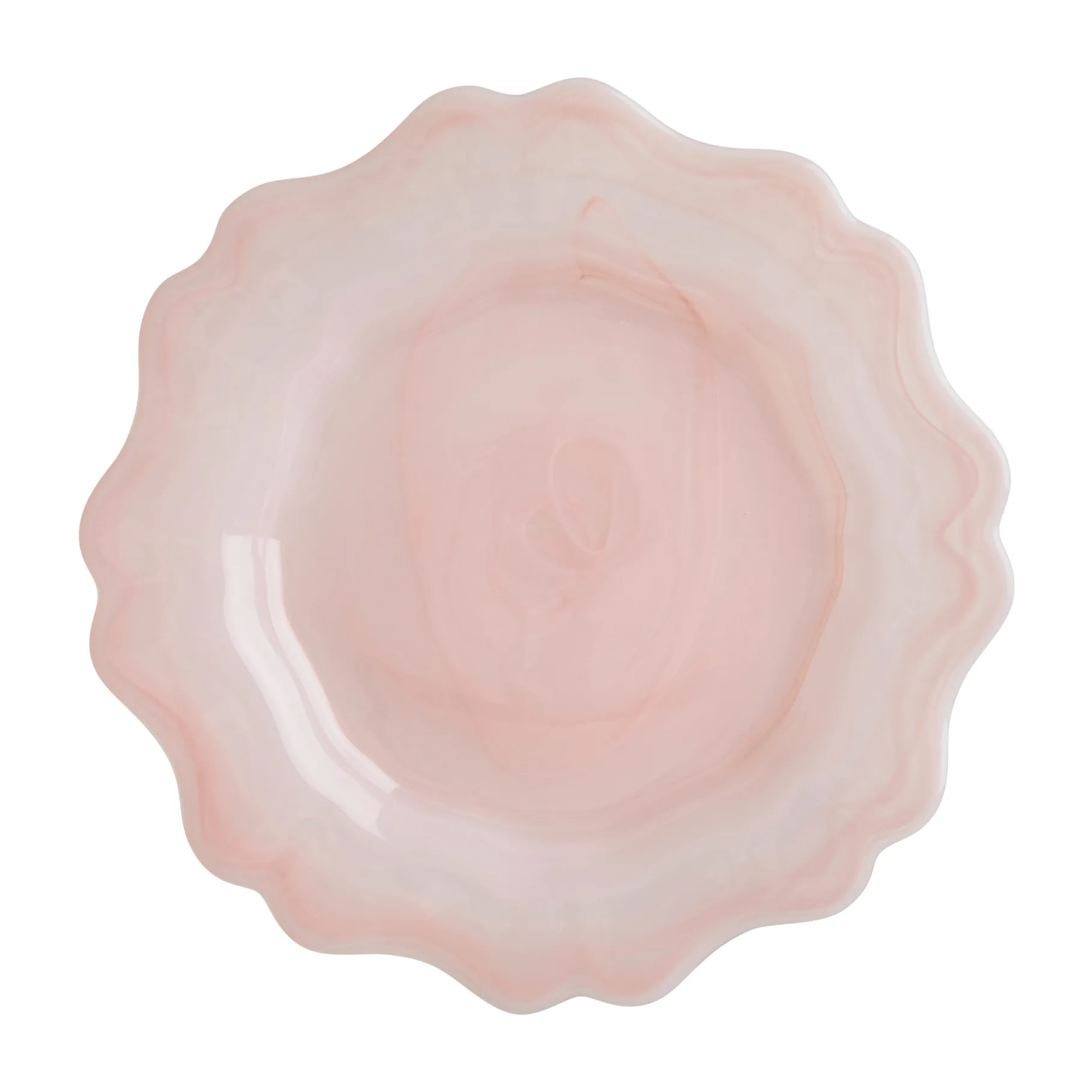 Alabaster bordje Ø21 cm, Soft pink RICE