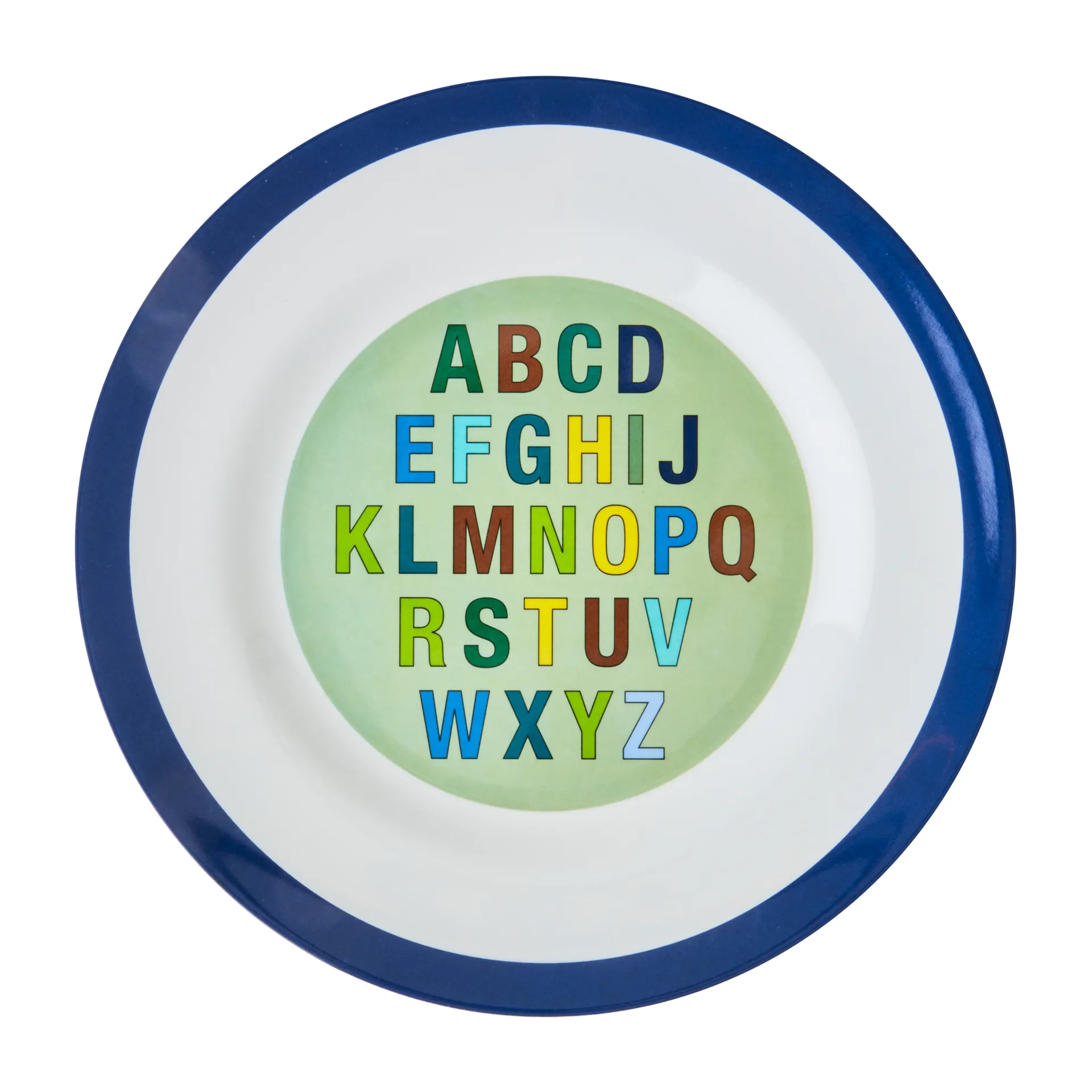 Rice eetbord melamine 25 cm, Alphabet-dark blue RICE
